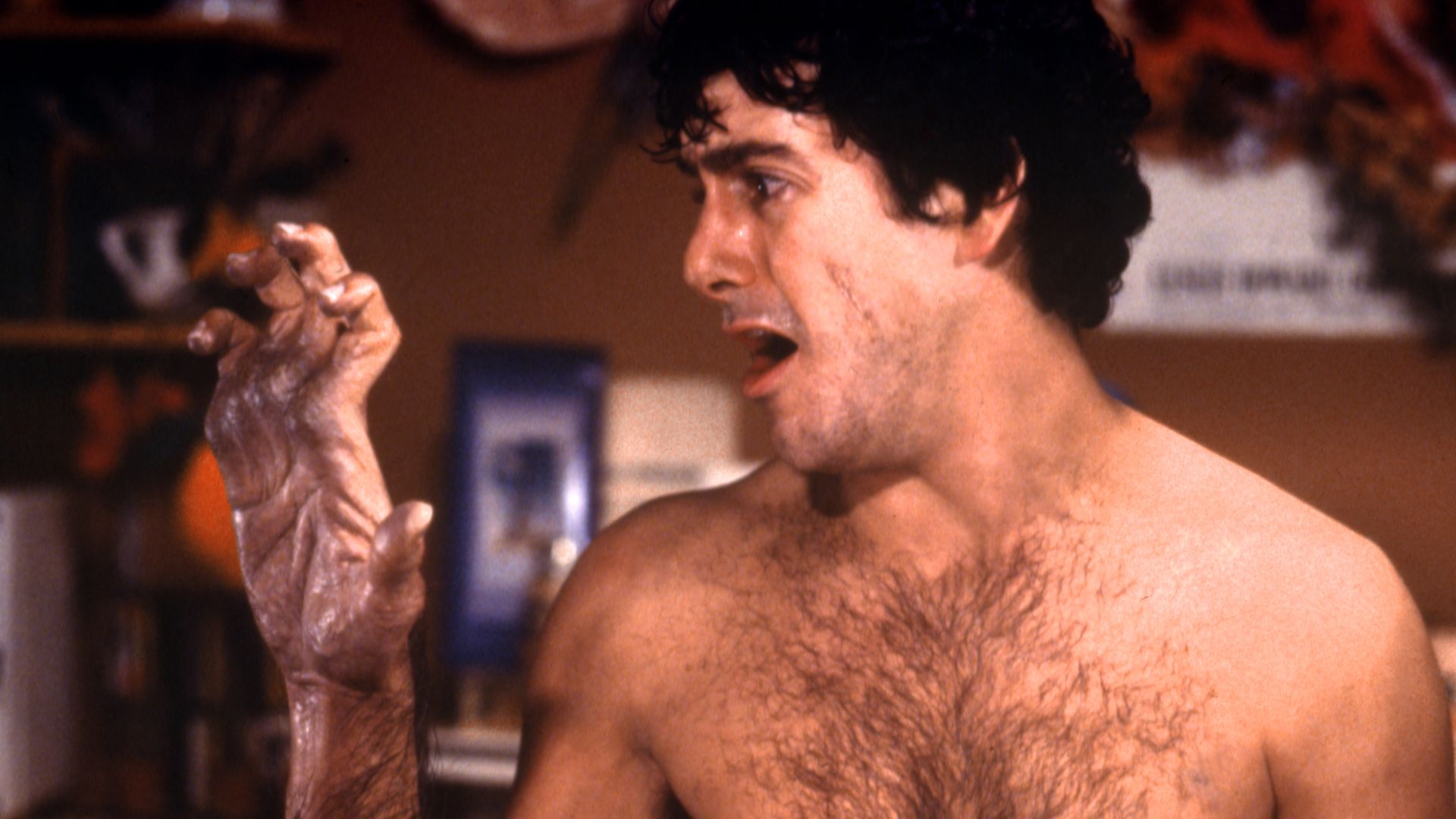 American actor David Naughton on the set of An American Werewolf in London, written and directed by John Landis.