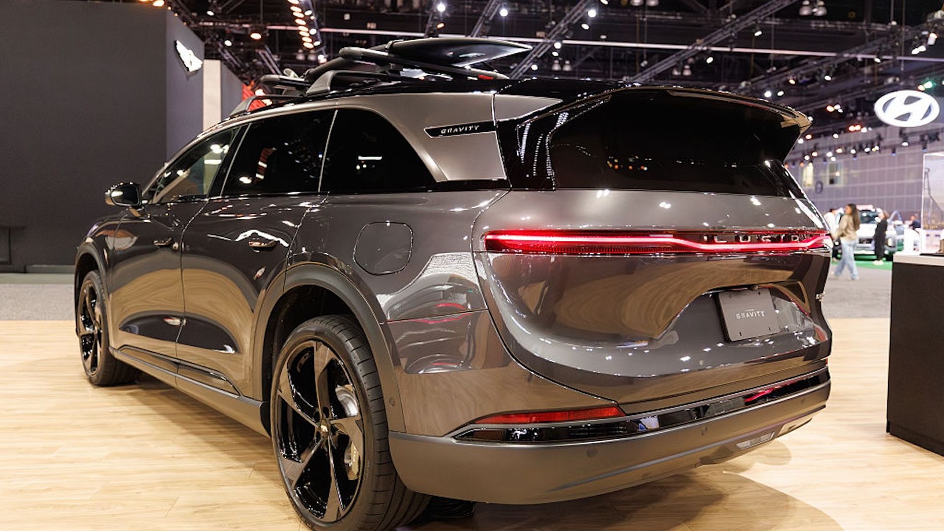 Photo of the Lucid Gravity electric SUV at the 2025 LA auto show