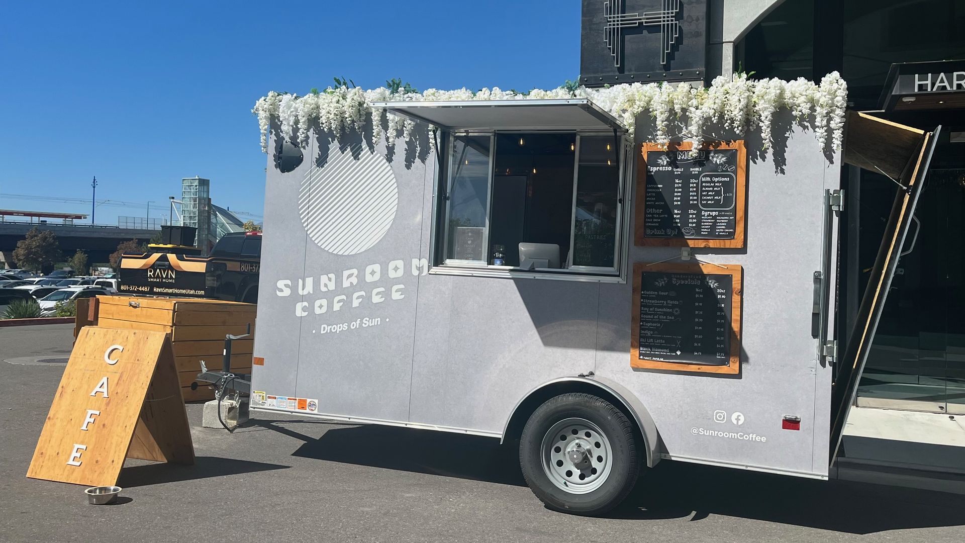 A mobile coffee shop open for business in Salt Lake City.