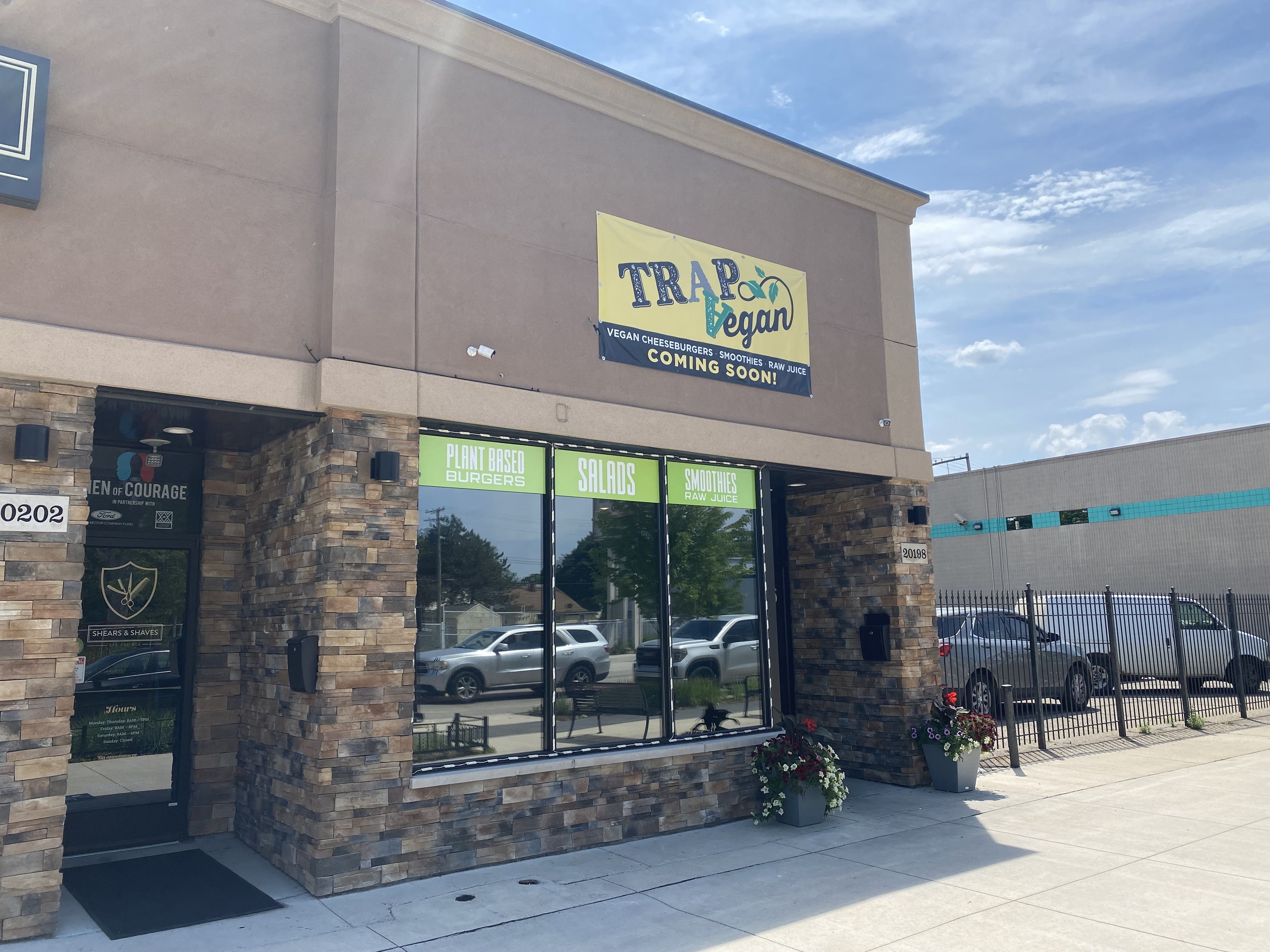 The Trap Vegan storefront in a strip mall