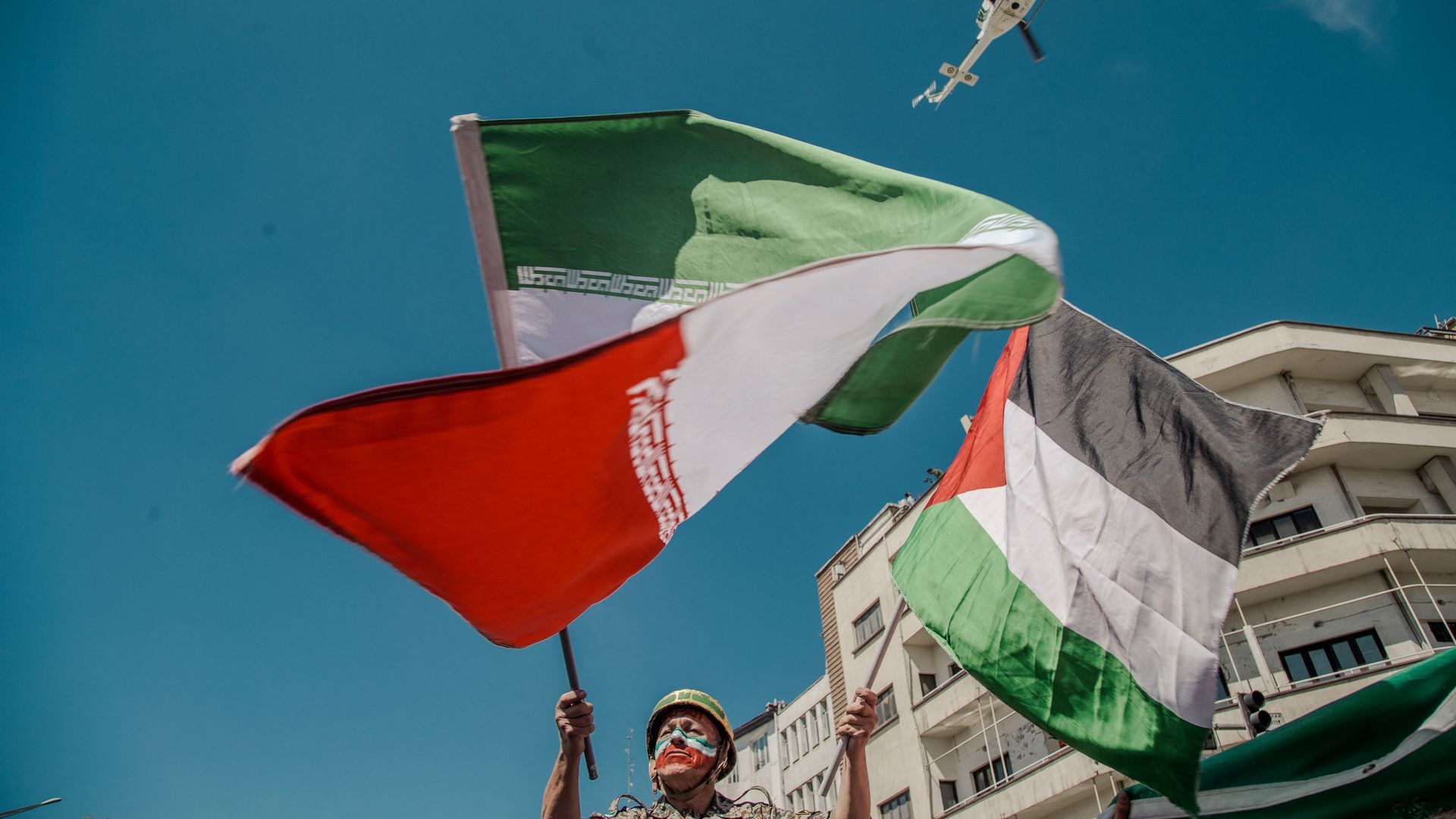 Iranians attend a commemoration for the IRGC members killed in a strike on the country's consular annex in Damascus.