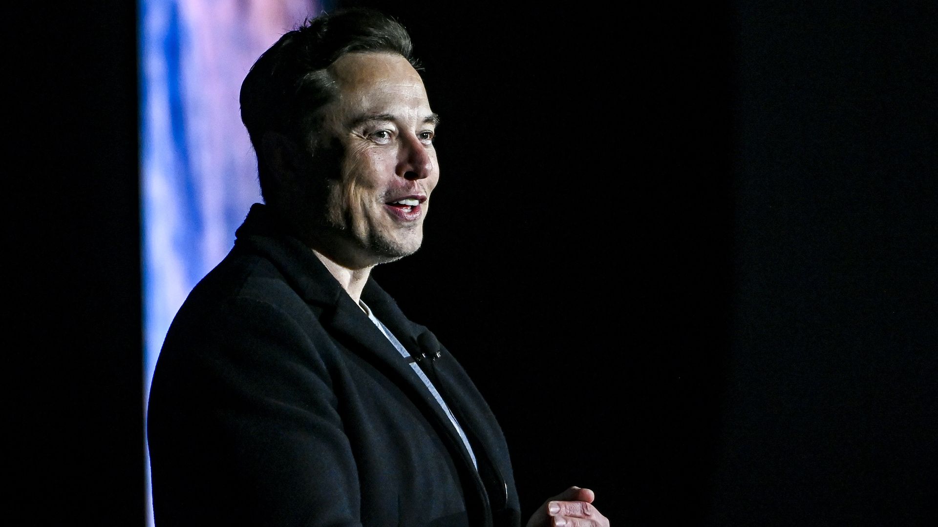 Elon Musk during a SpaceX presentation in Boca Chica, Texas, in February 2022.
