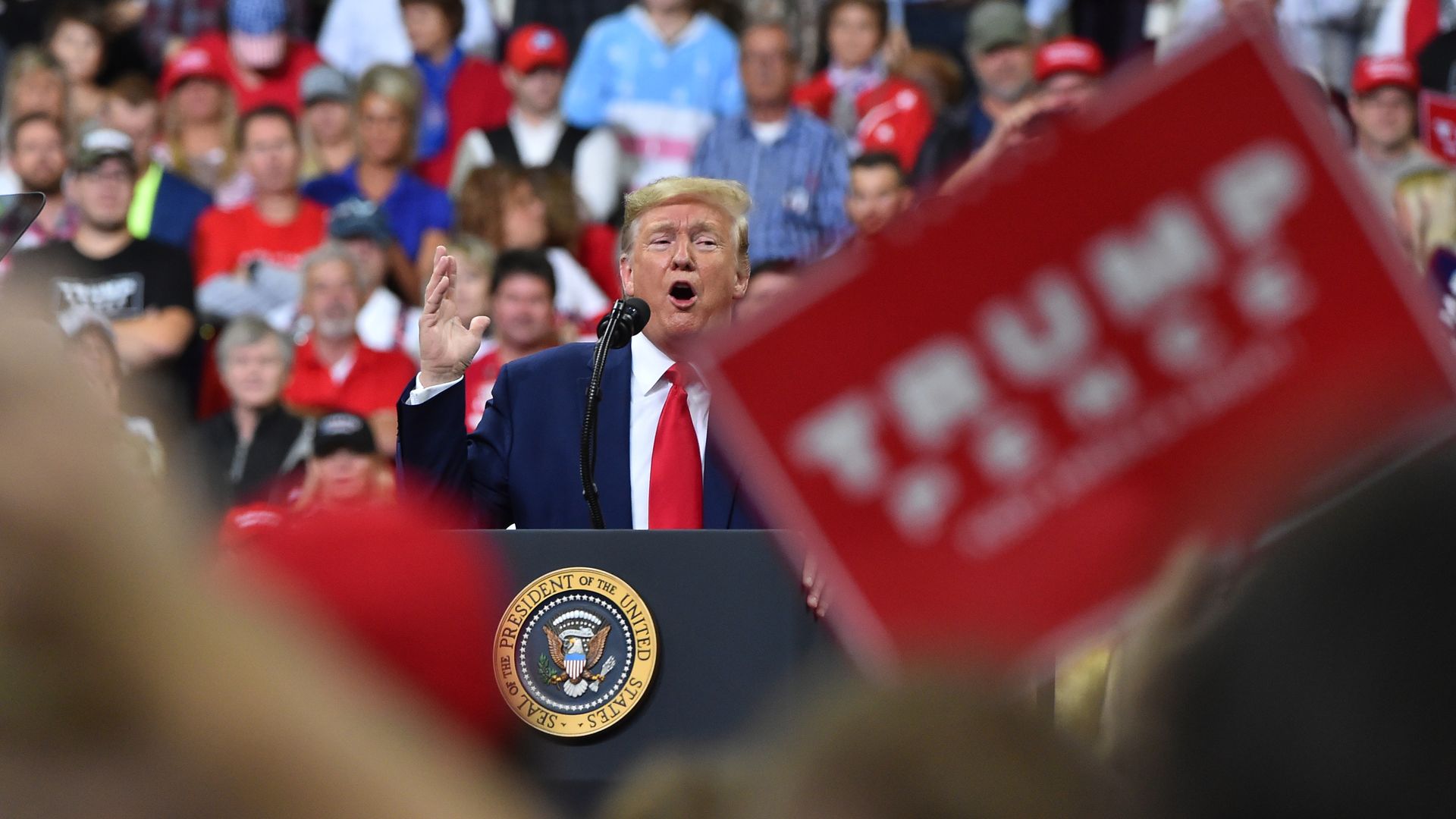 President Trump at a campaign rally