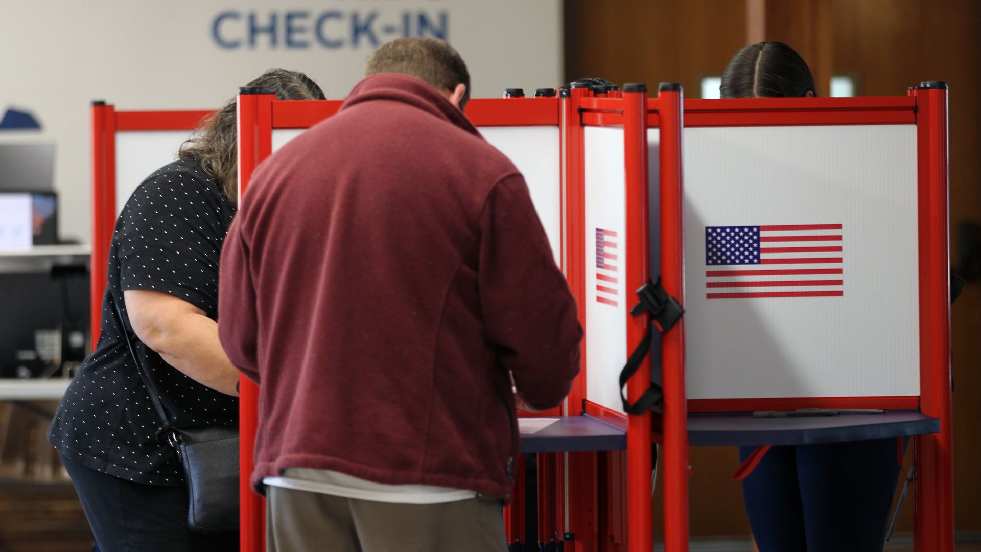People cast votes in Louisville, Kentucky.