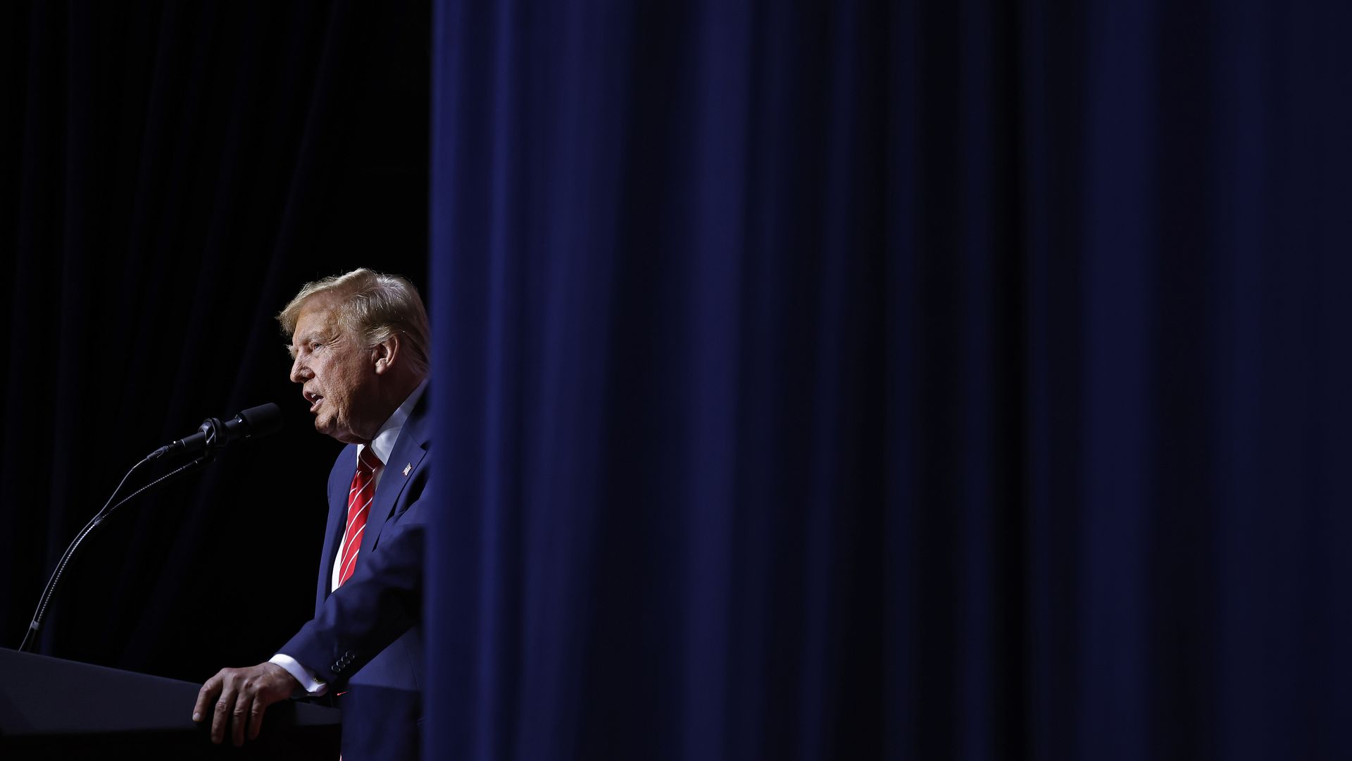 Former President Trump speaking in Rome, Georgia, on March 9.