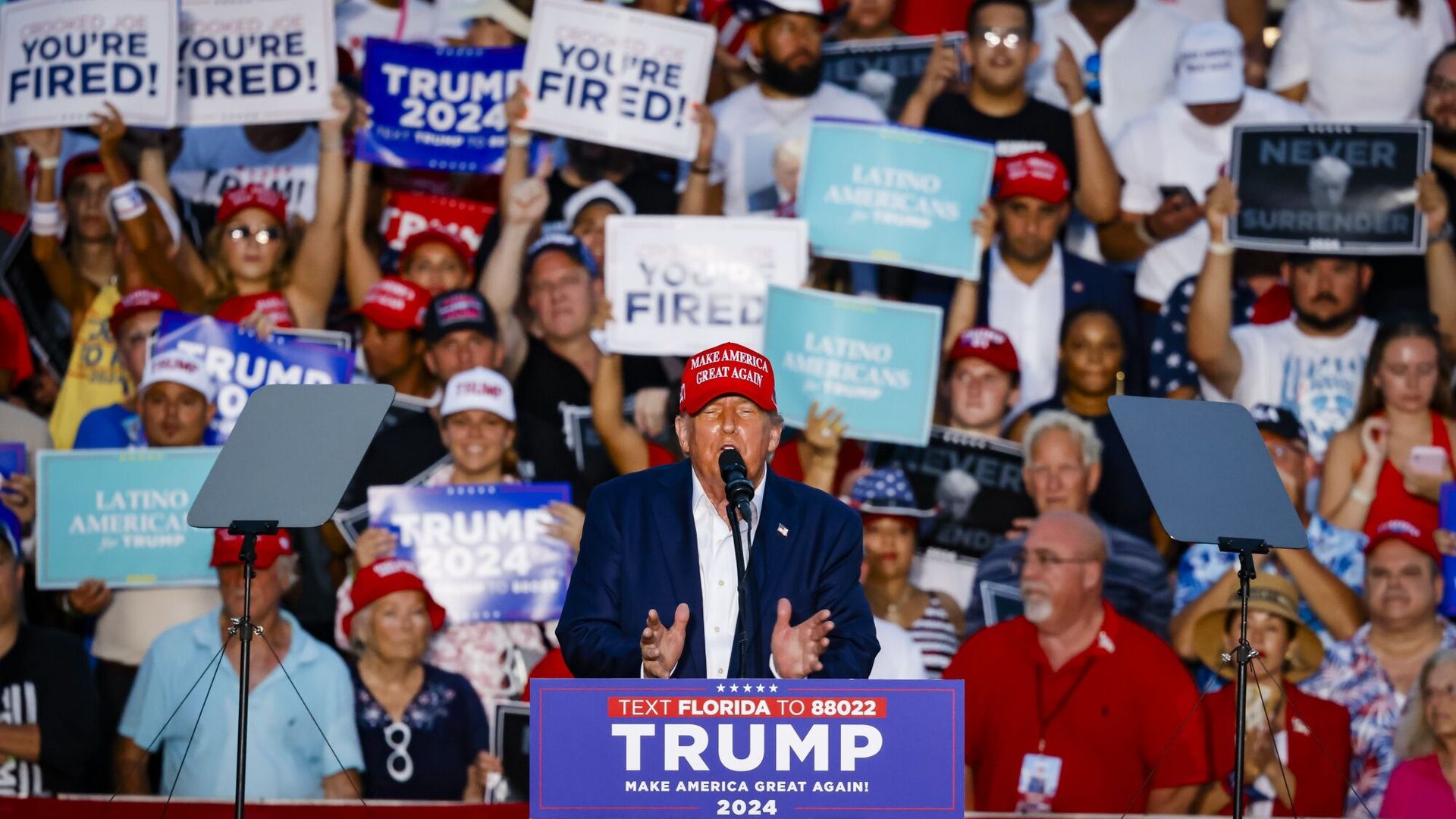 Former President Trump speaks at Trump National Doral Golf Club in Miami