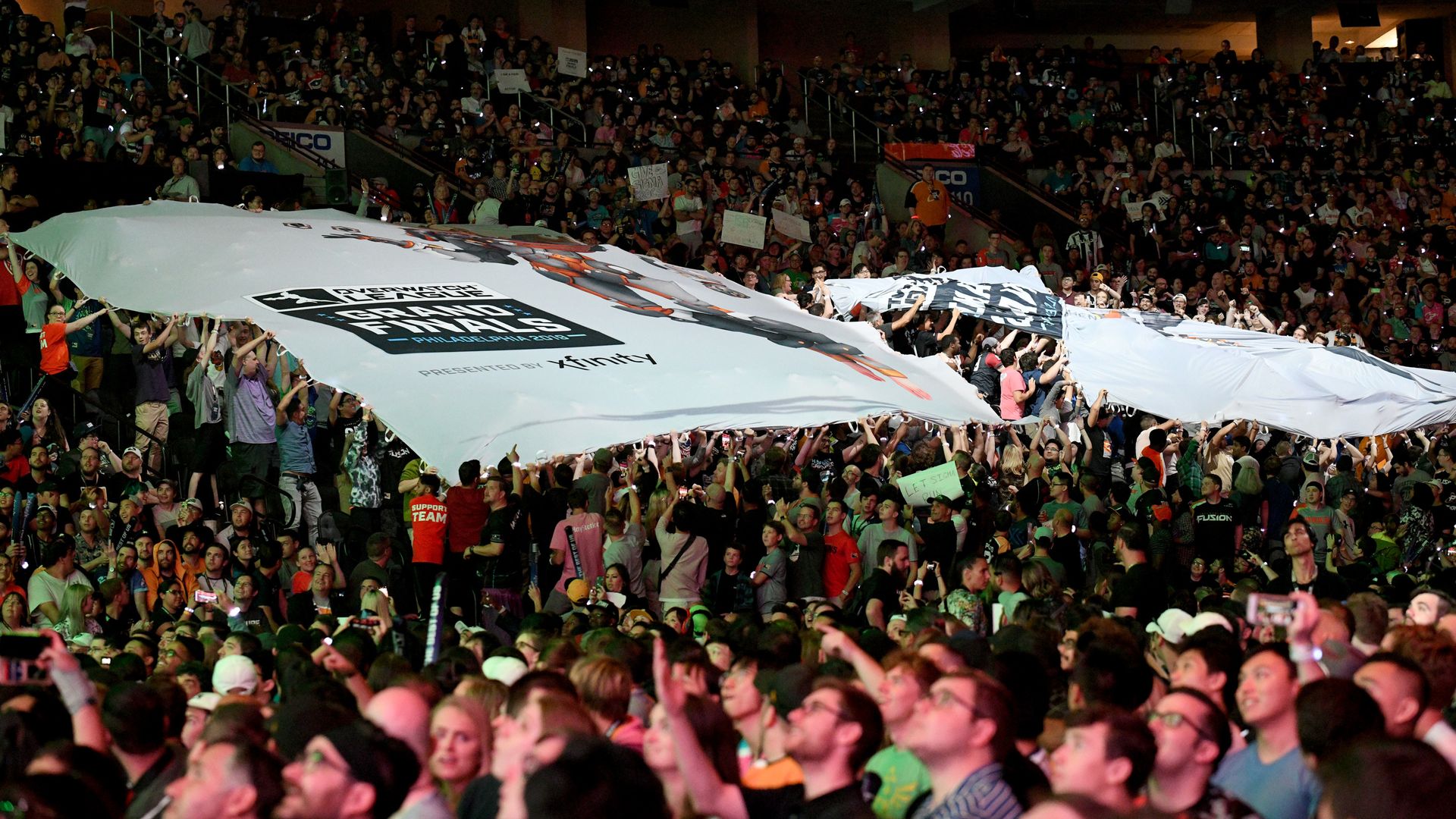 Crowds celebrate the Overwatch League