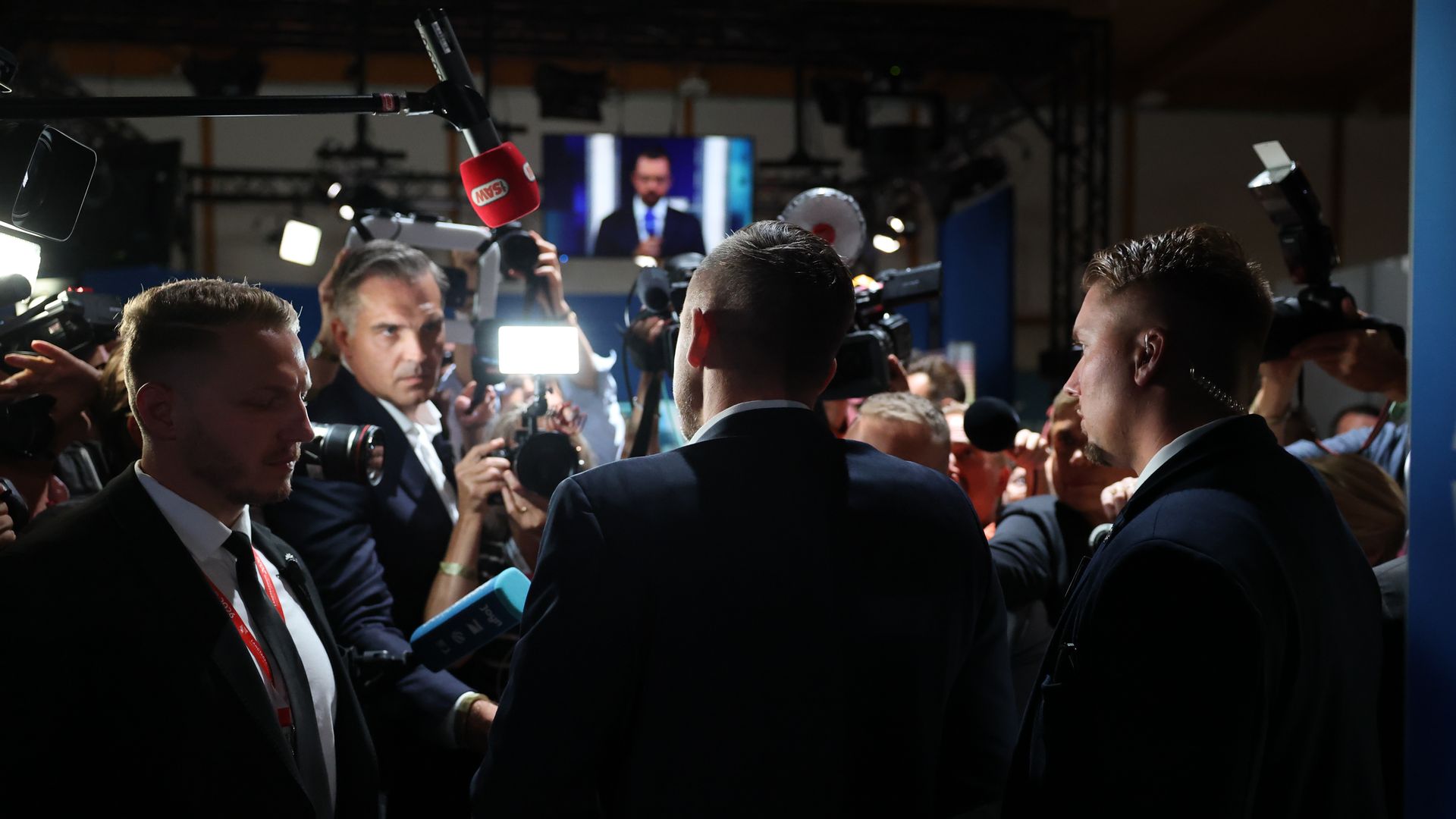 Ulrich Siegmund speaks to reporters in Magdeburg after Saxony-Anhalt’s state election.