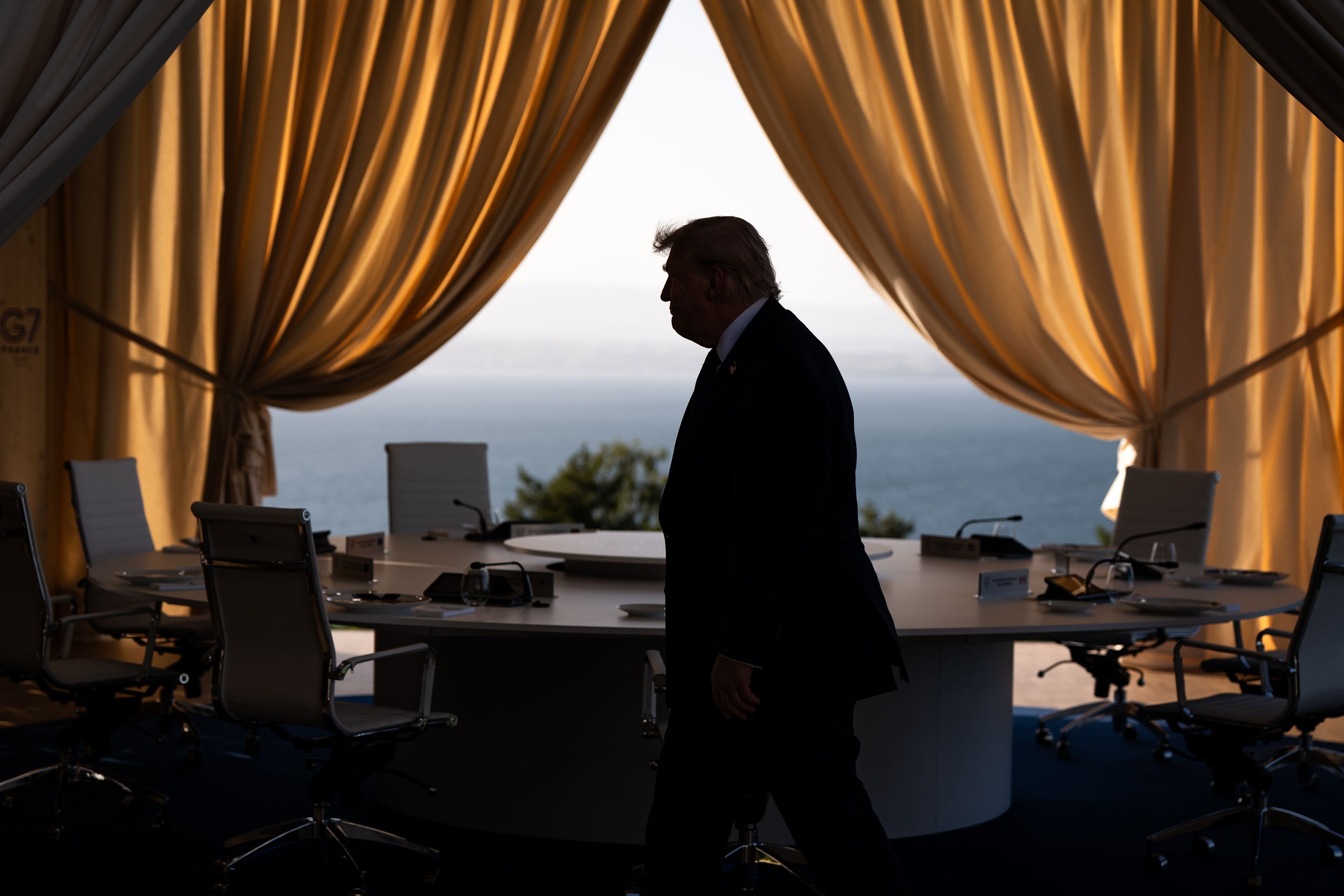 President Trump at the G7 Summit in Evian-les-Bains, France, yesterday.
