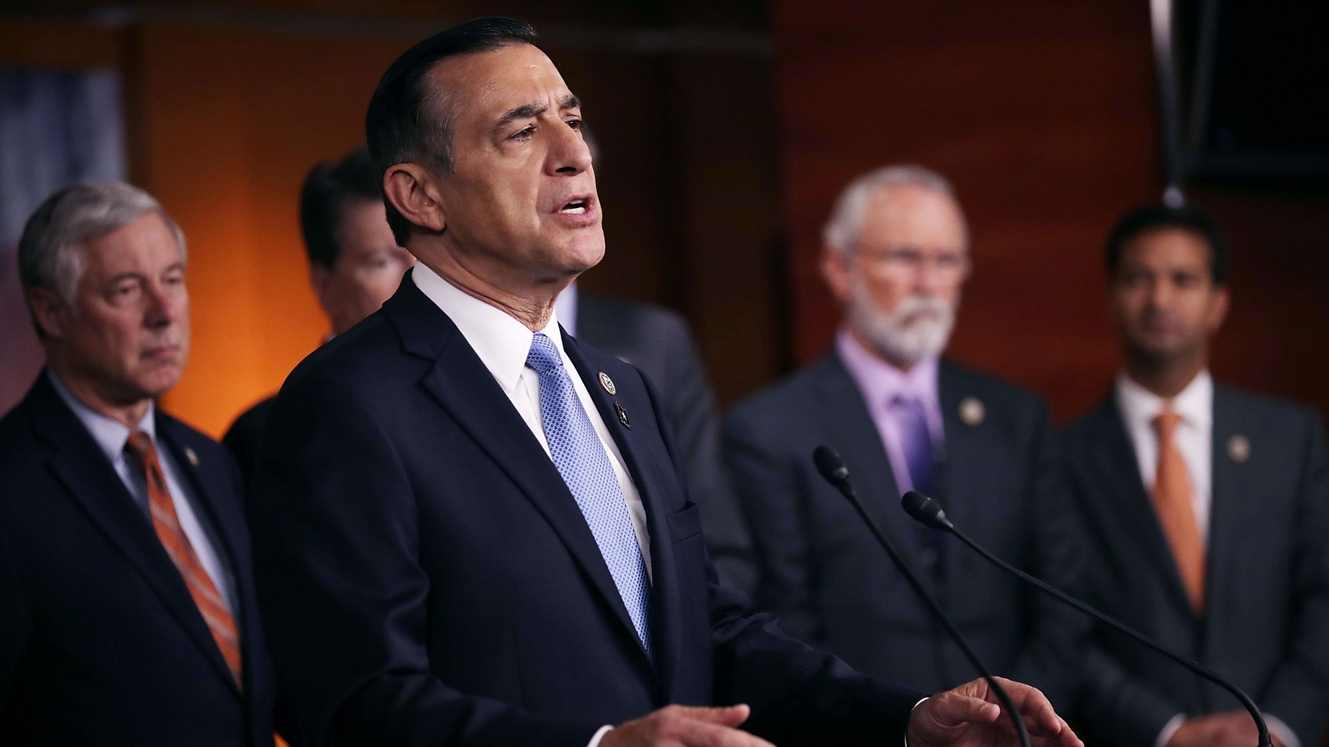 Rep. Darrell Issa speaking at a podium