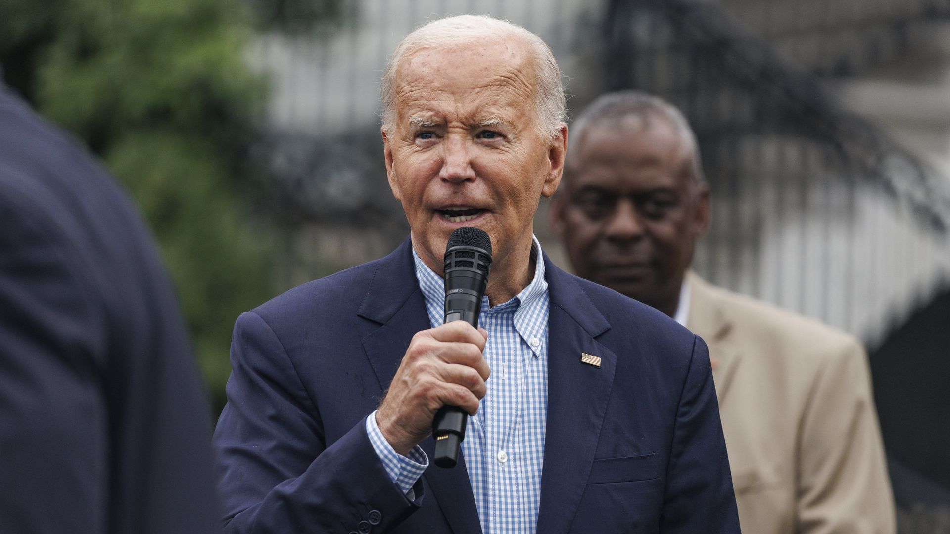 President Joe Biden speaks during a 4th of July event on the South Lawn of the White House on July 4.