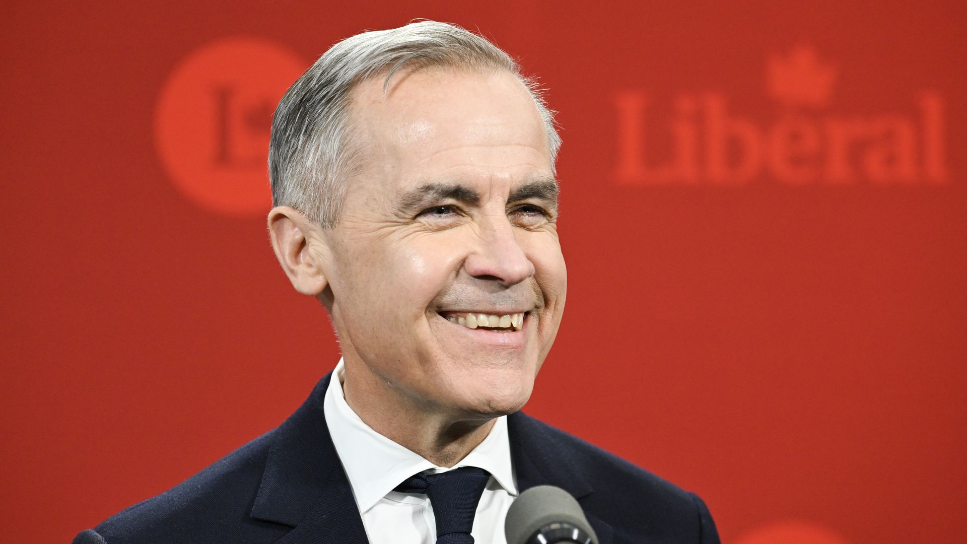 Mark Carney, former governor of the Bank of Canada and Liberal Party leader candidate, during a Liberal Party leadership debate in Montreal, Quebec, Canada, on Monday, Feb. 24, 2025. 