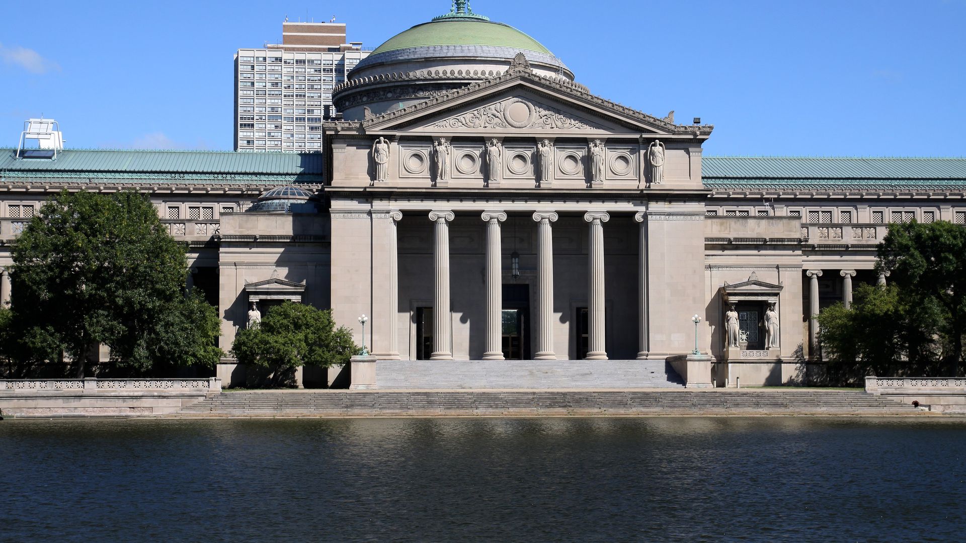 The front of Chicago's Griffin Museum of Science and Industry.