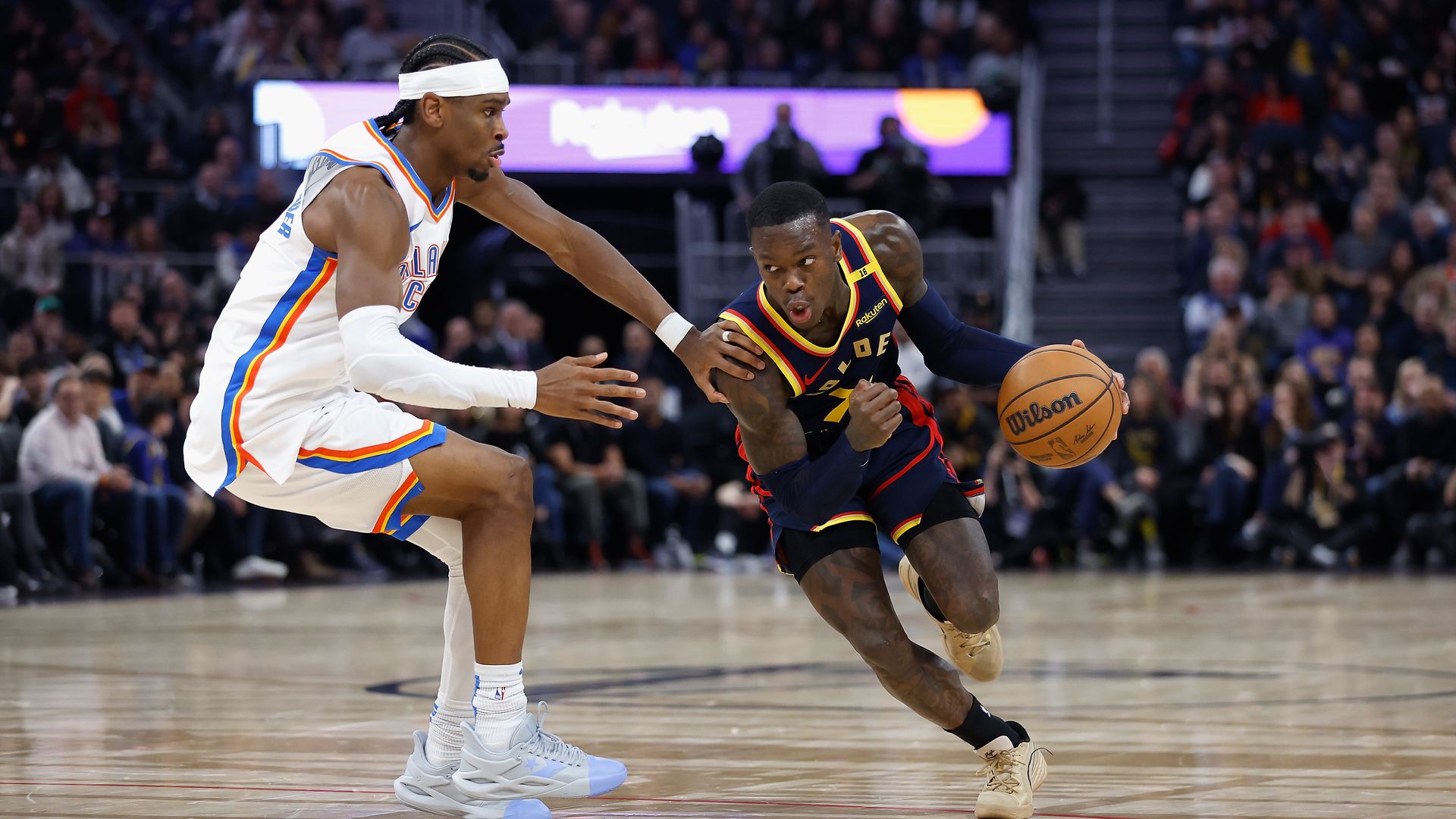 Dennis Schröder, right, drives to the basket last month. 