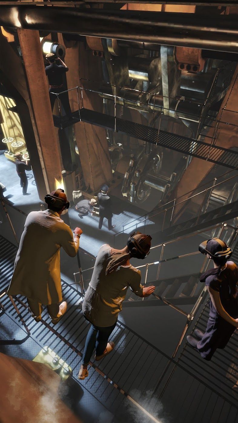 VR view of the Titanic's boiler room. 
