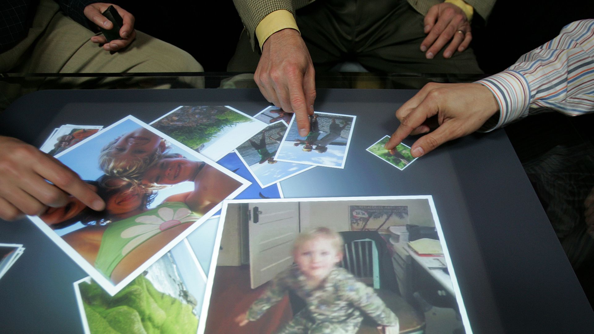 Microsoft shows off its Surface tabletop computer in May 2007.