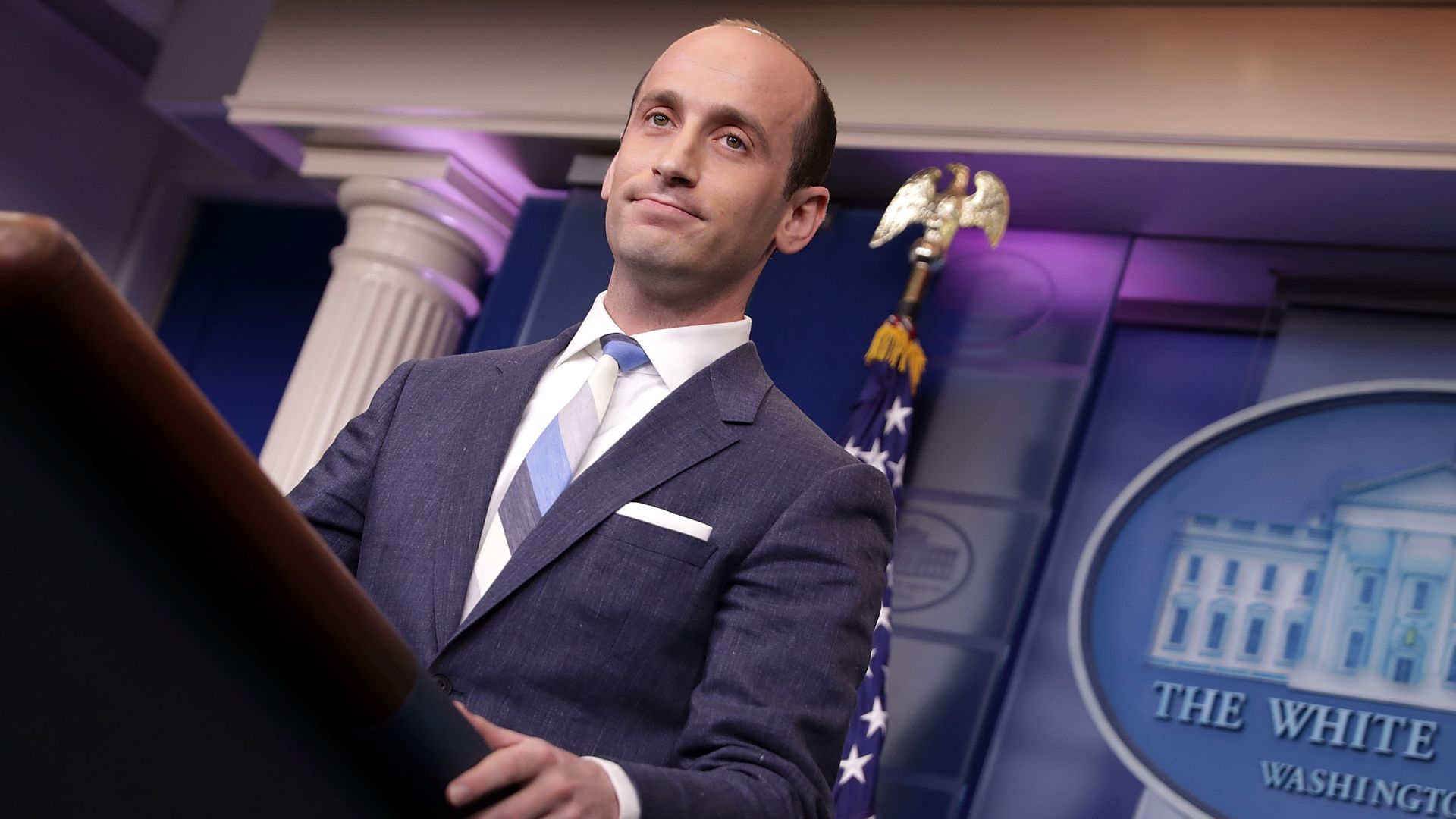 Stephen Miller at the White House podium