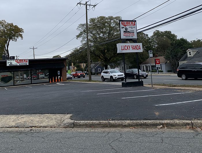 Bus stop in NoDa at The Plaza