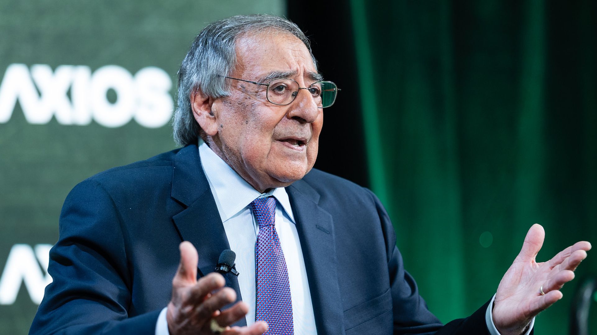 Former Defense Secretary Leon Panetta speaks at the Axios Future of Defense Summit on Oct. 22. 