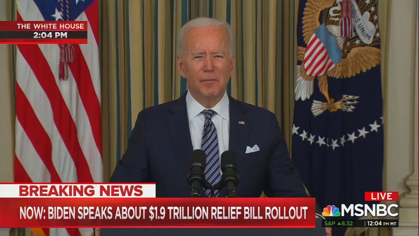 Biden promises 100 million shots in total, 100 million relief checks in the next 10 days