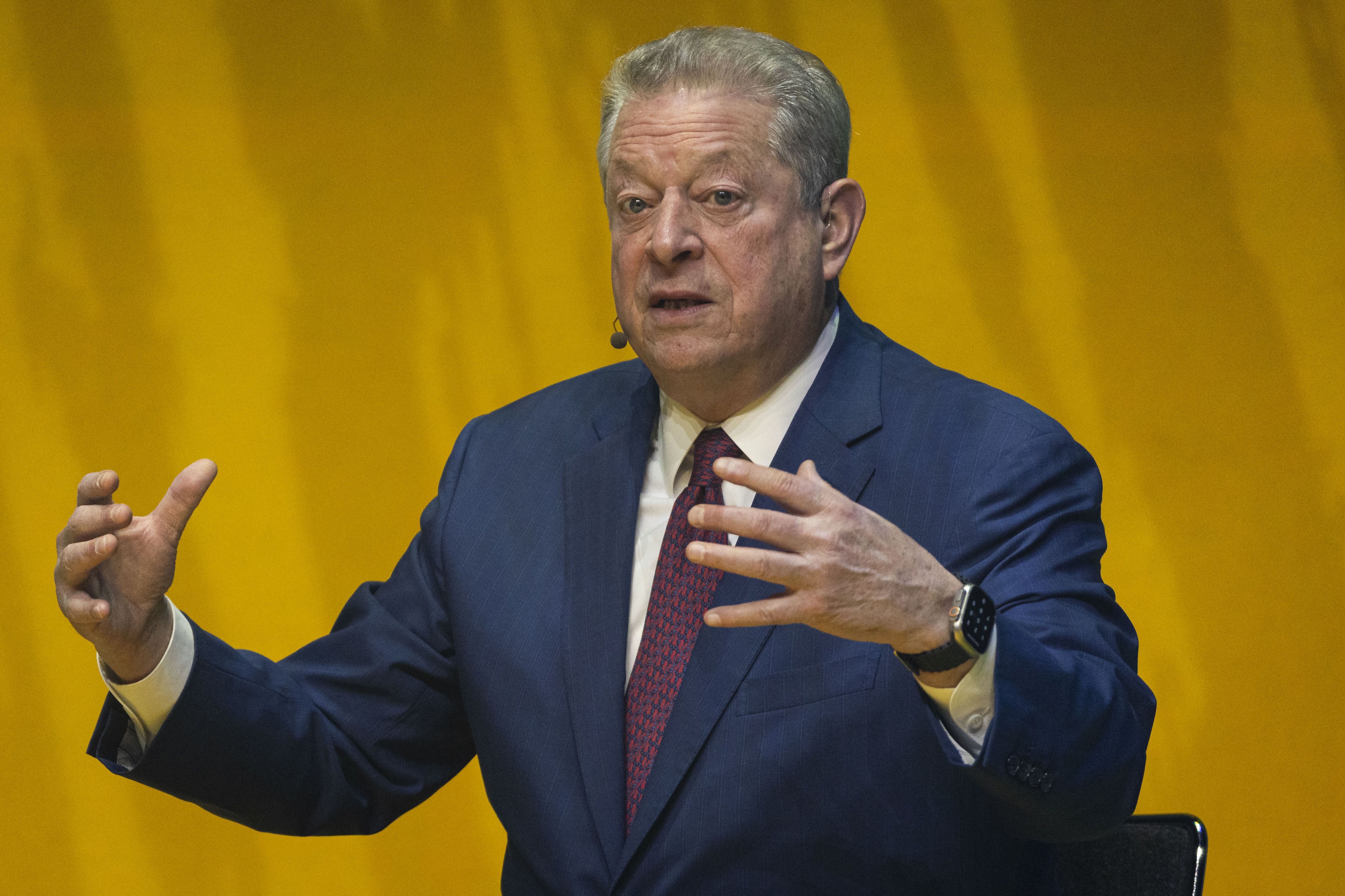 Al Gore during a panel discussion in Stockholm earlier this year.