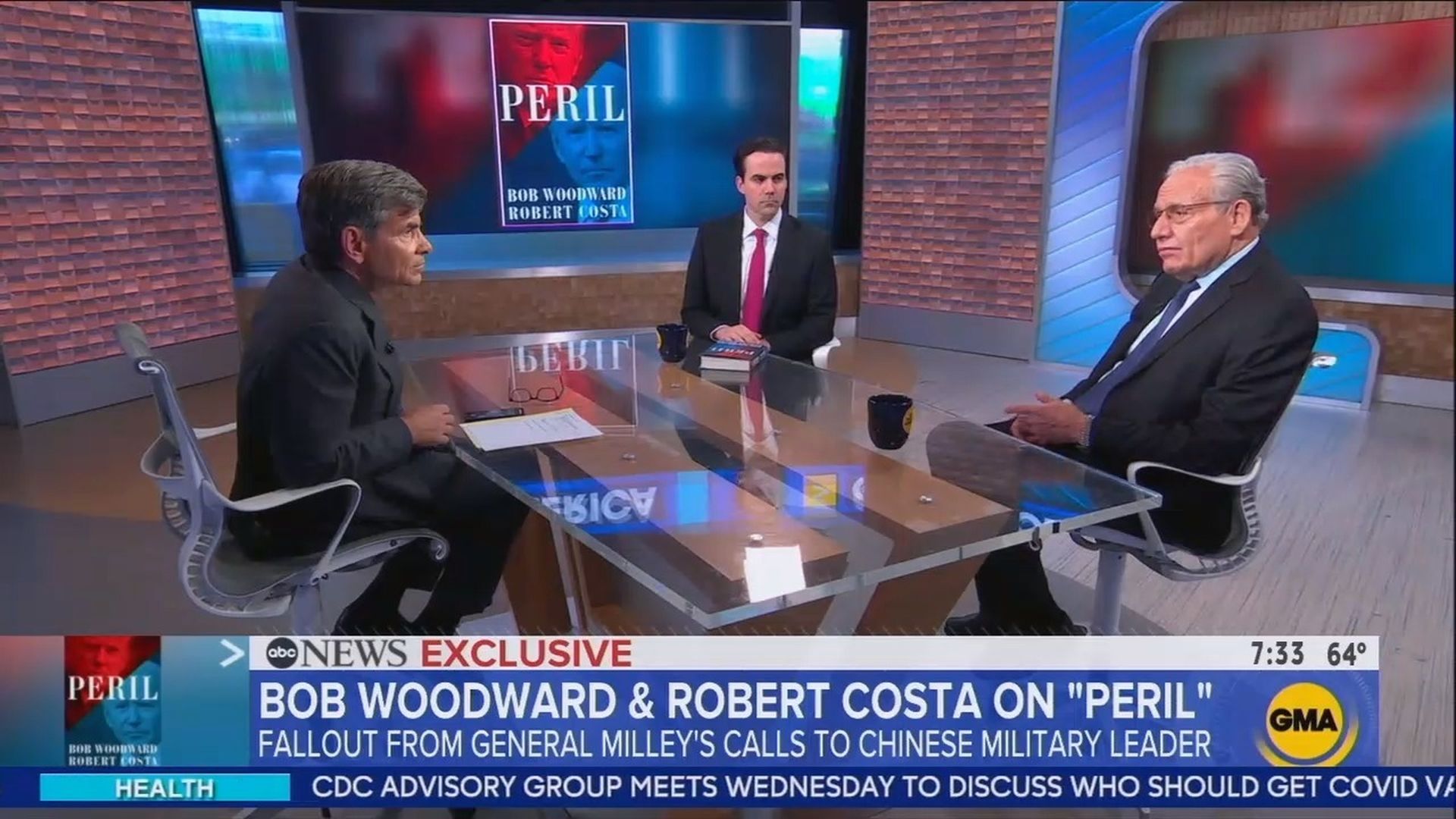 George Stephanopoulos interviews Robert Costa and Bob Woodward on Monday.