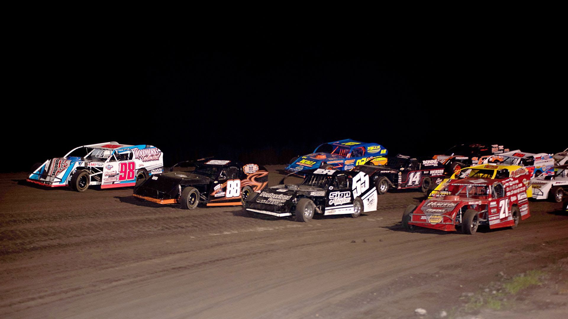 Race cars on a track in South Dakota
