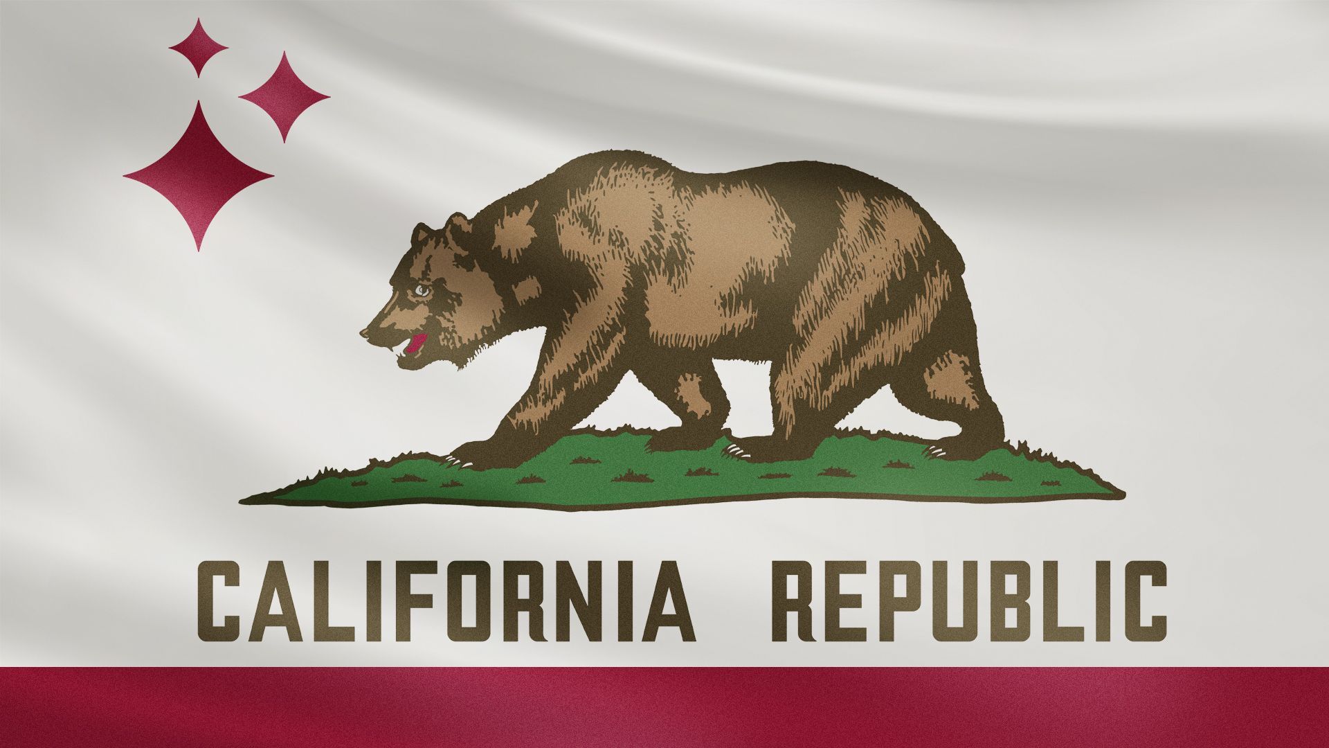 Illustration of the California flag with an AI sparkle in place of the star