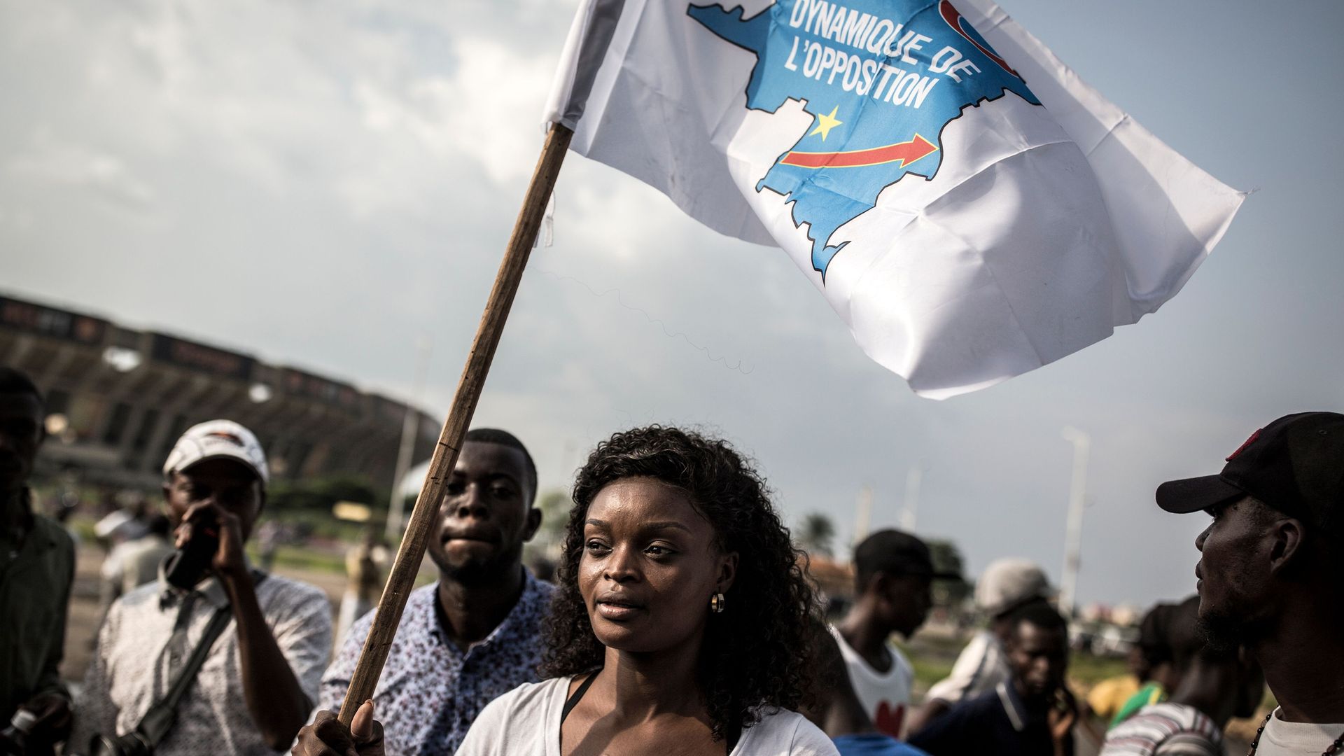 A supporter of Martin Fayulu, the runner up in the Democratic Republic of the Congo's elections, protests in Kinshasa, against the election of Felix Tshisekedi as president of the DRC. 