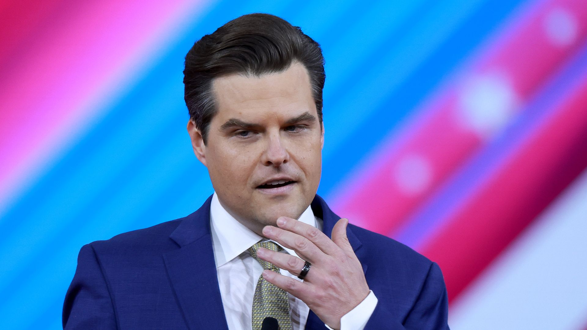Rep. Matt Gaetz speaks during the Conservative Political Action Conference on February 26, 2022 in Orlando, Florida