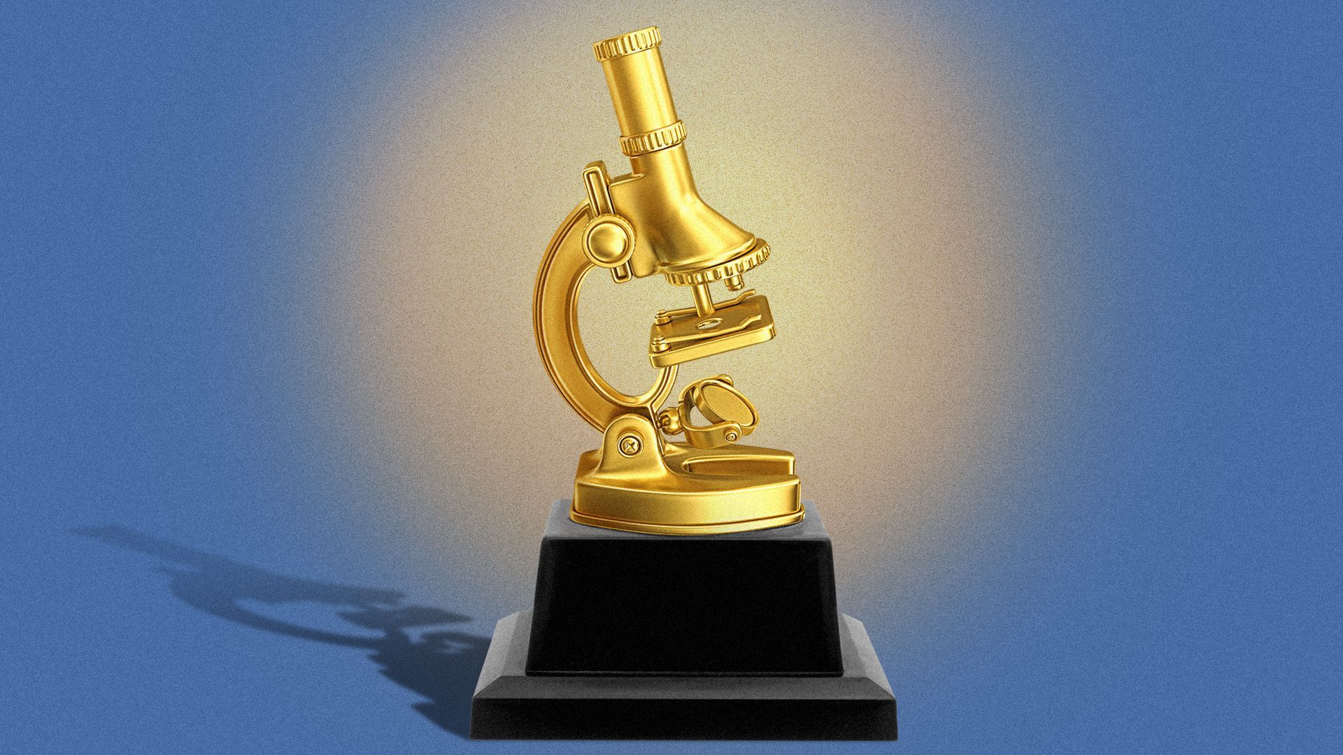 Illustration of a golden microscope trophy.