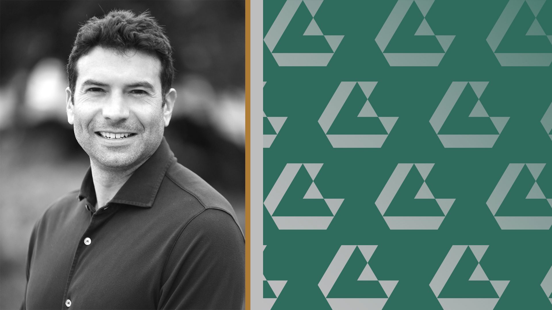 Photo illustration of Abe Yokell and a Congruent Ventures pattern.