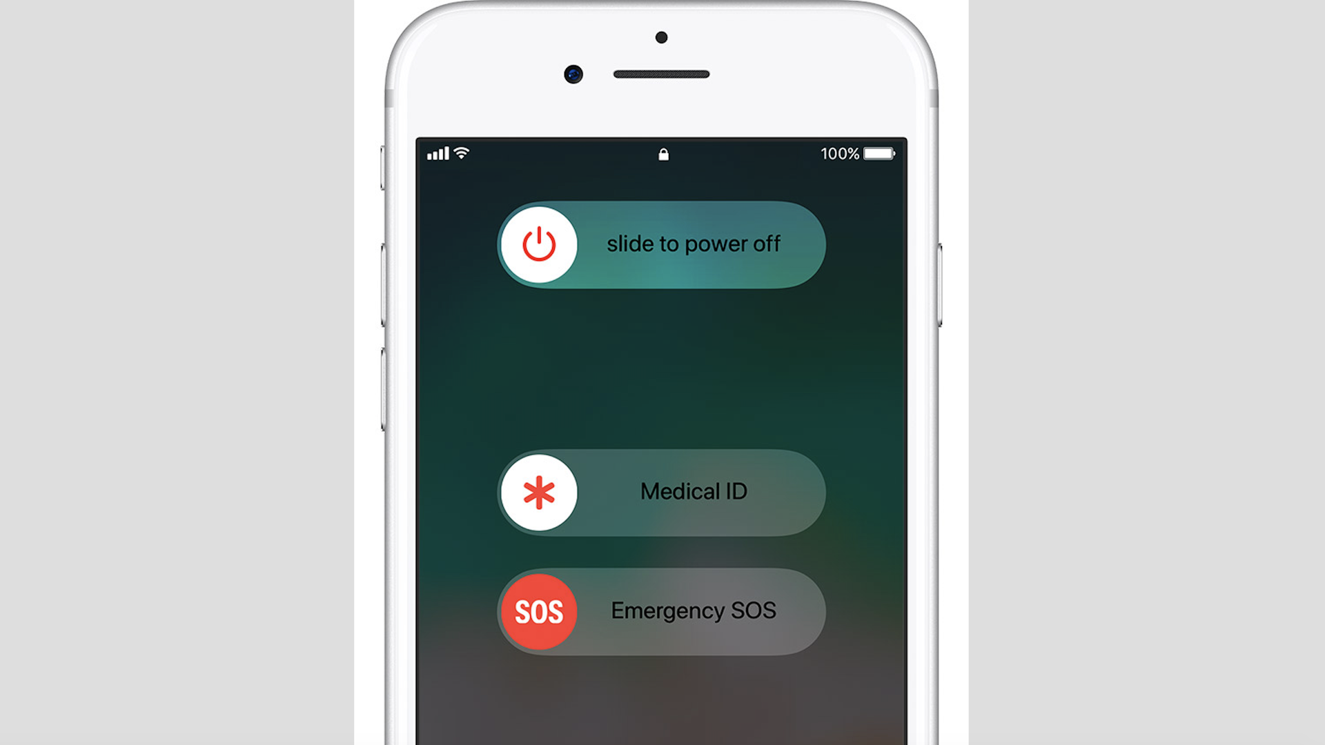 The emergency calling feature on an iPhone