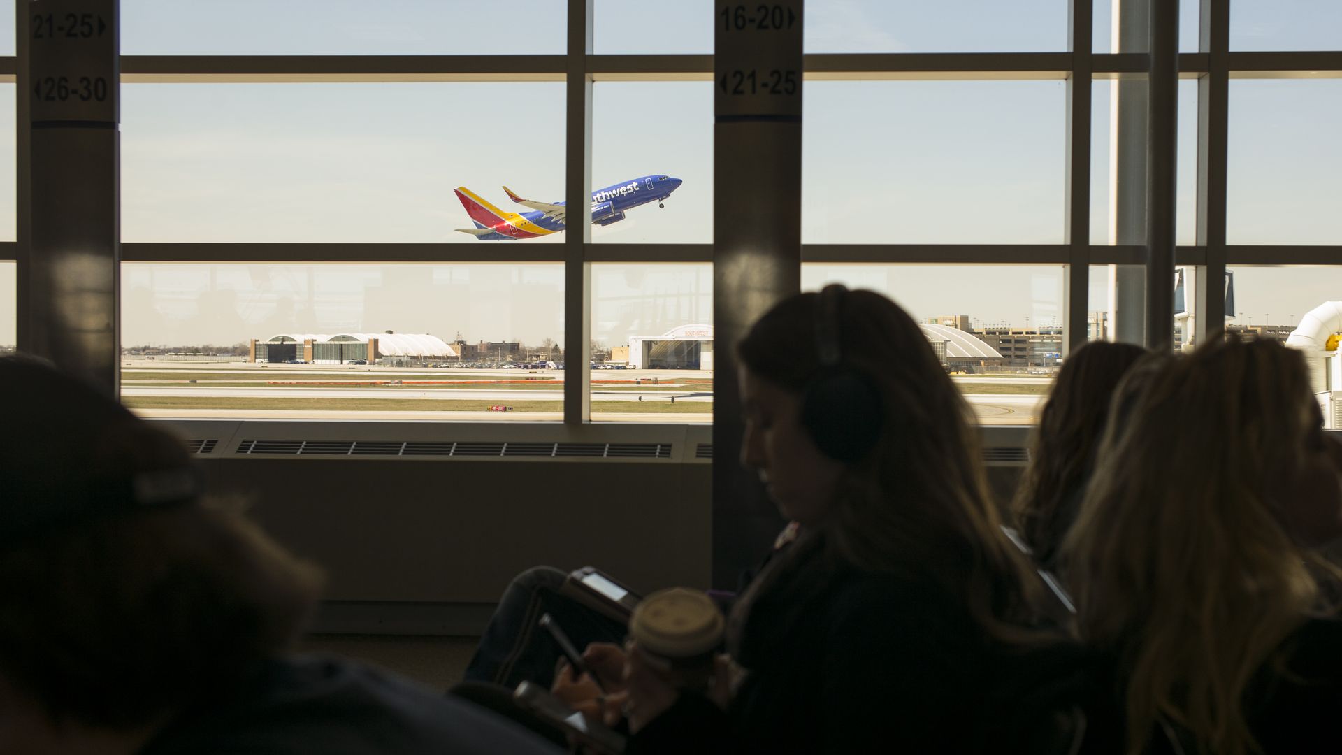 A plane takes off from Chicago's Midway International Airport