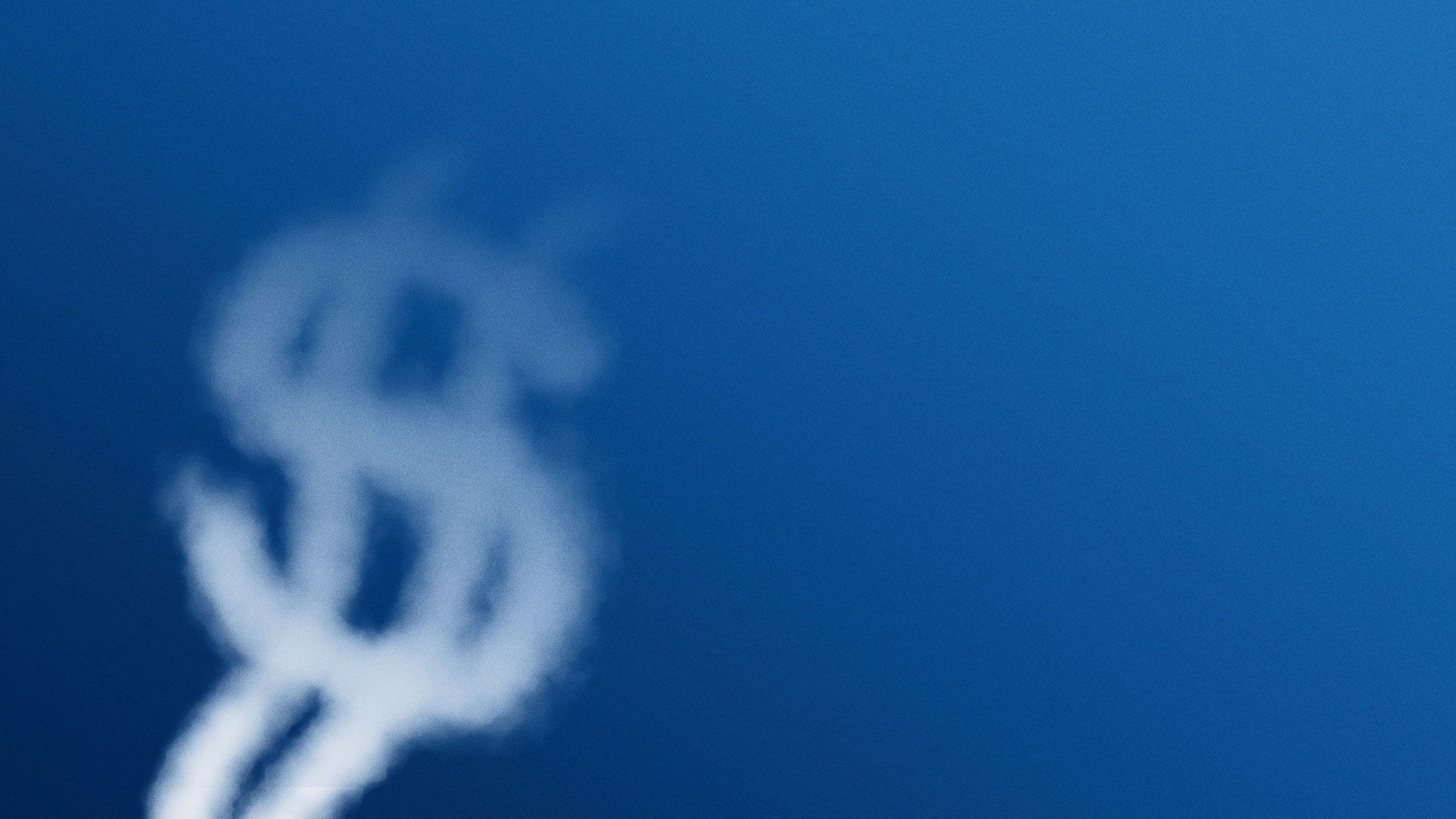 Illustration of cloud dollar sign disappearing into the air