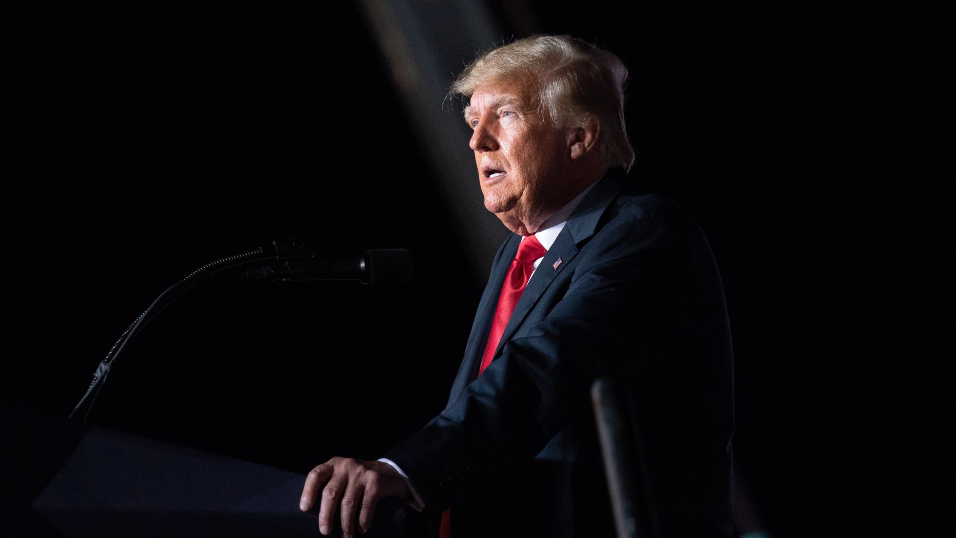 Former President Donald Trump speaks at a rally on September 25, 2021 in Perry, Georgia.