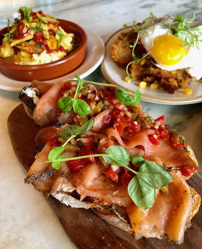 ham brunch dish at barcelona wine bar