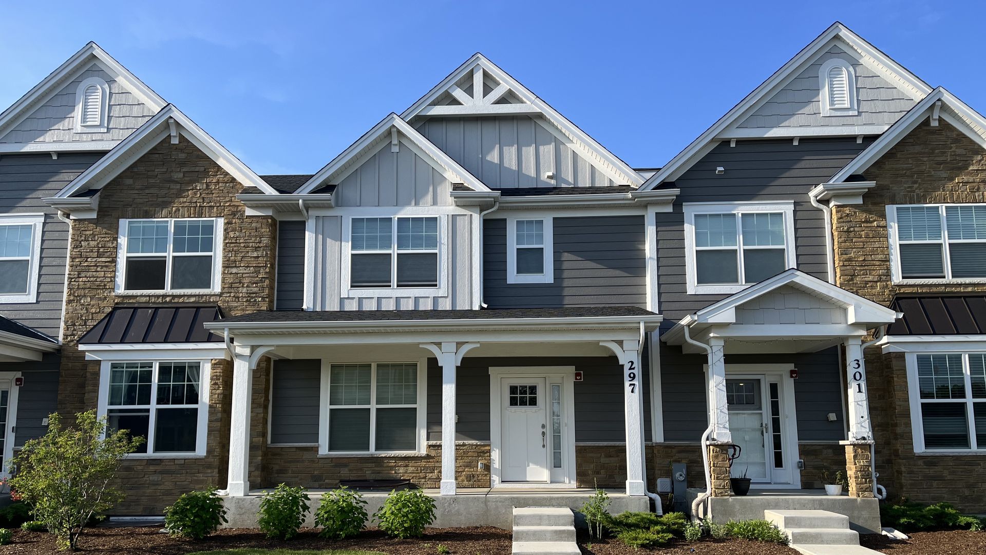 exterior of townhomes