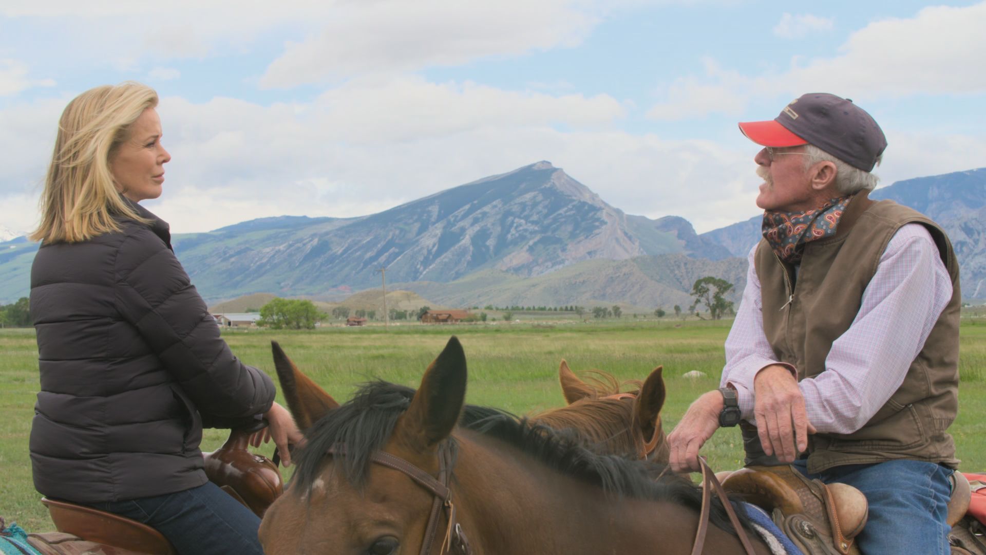 Katty Kay speaks with Martin Kimmet, chairman of the Park County (Wyo.) Republican Party, on his ranch.