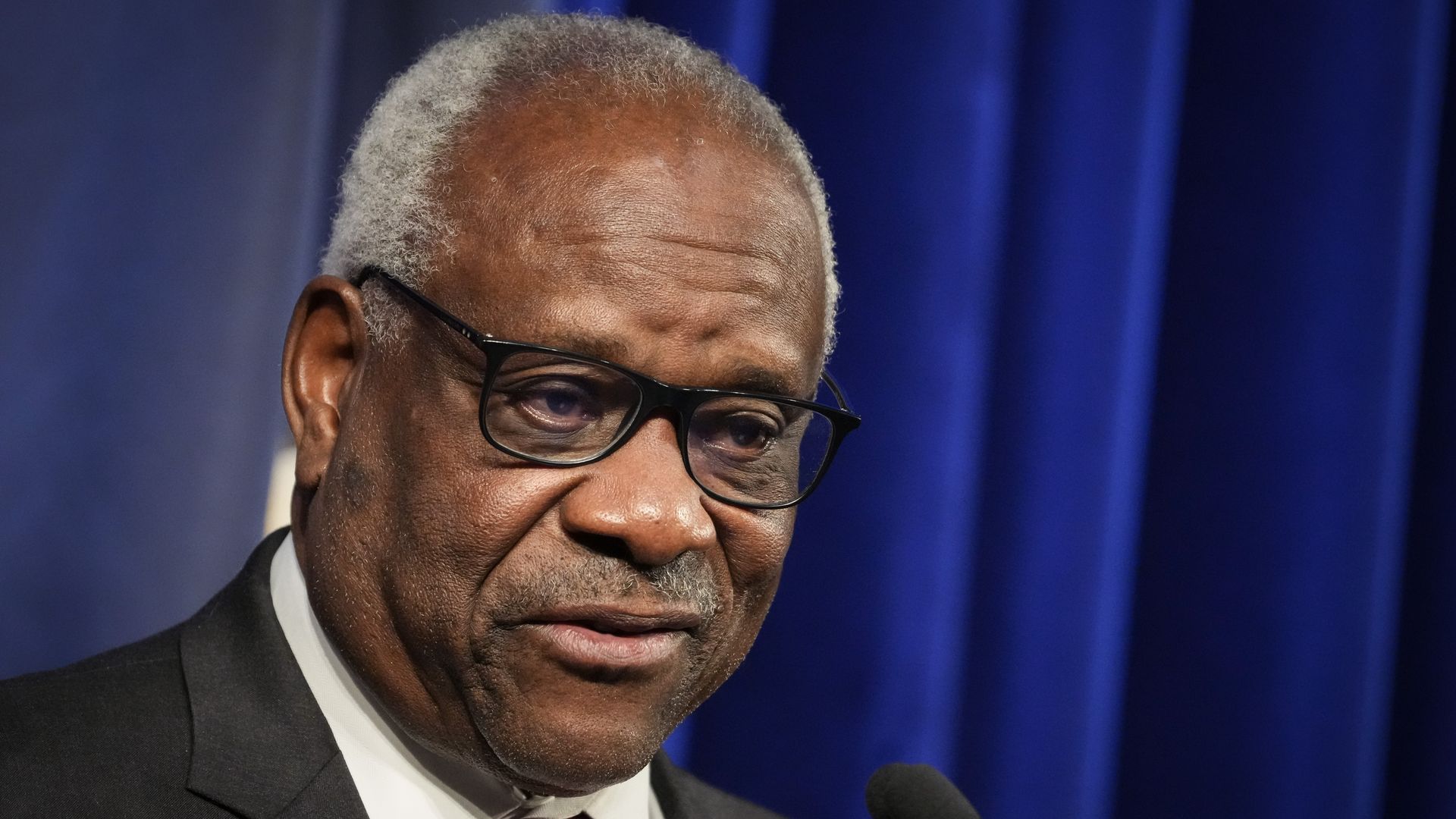 Associate Supreme Court Justice Clarence Thomas speaks at the Heritage Foundation on October 21, 2021 in Washington, DC.