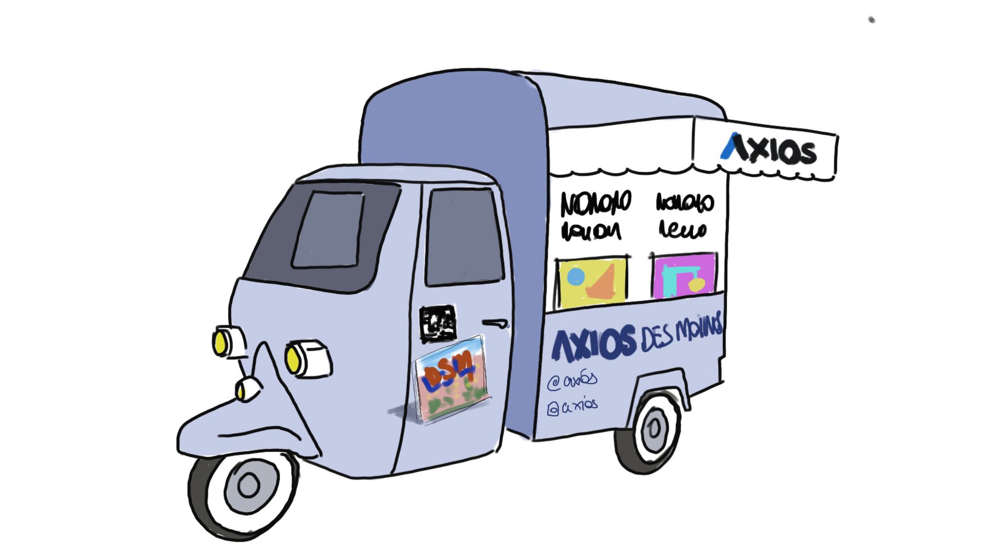 A drawing of a soapbox car