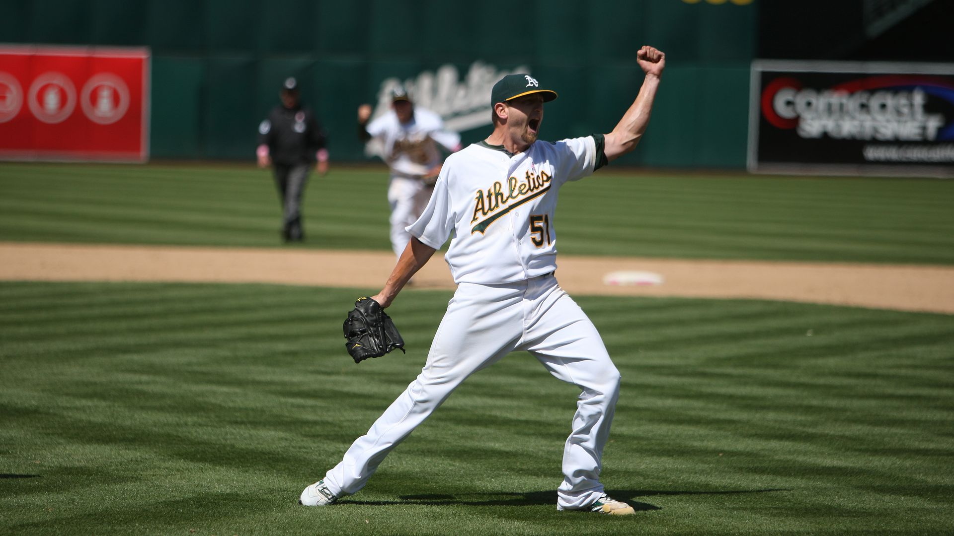 Dallas Braden celebrating his perfect game