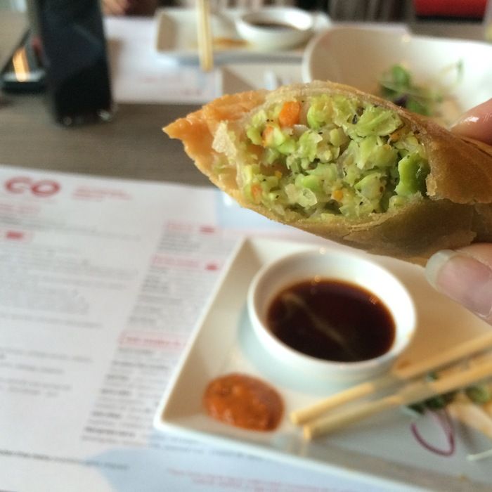 CO crispy edamame spring rolls