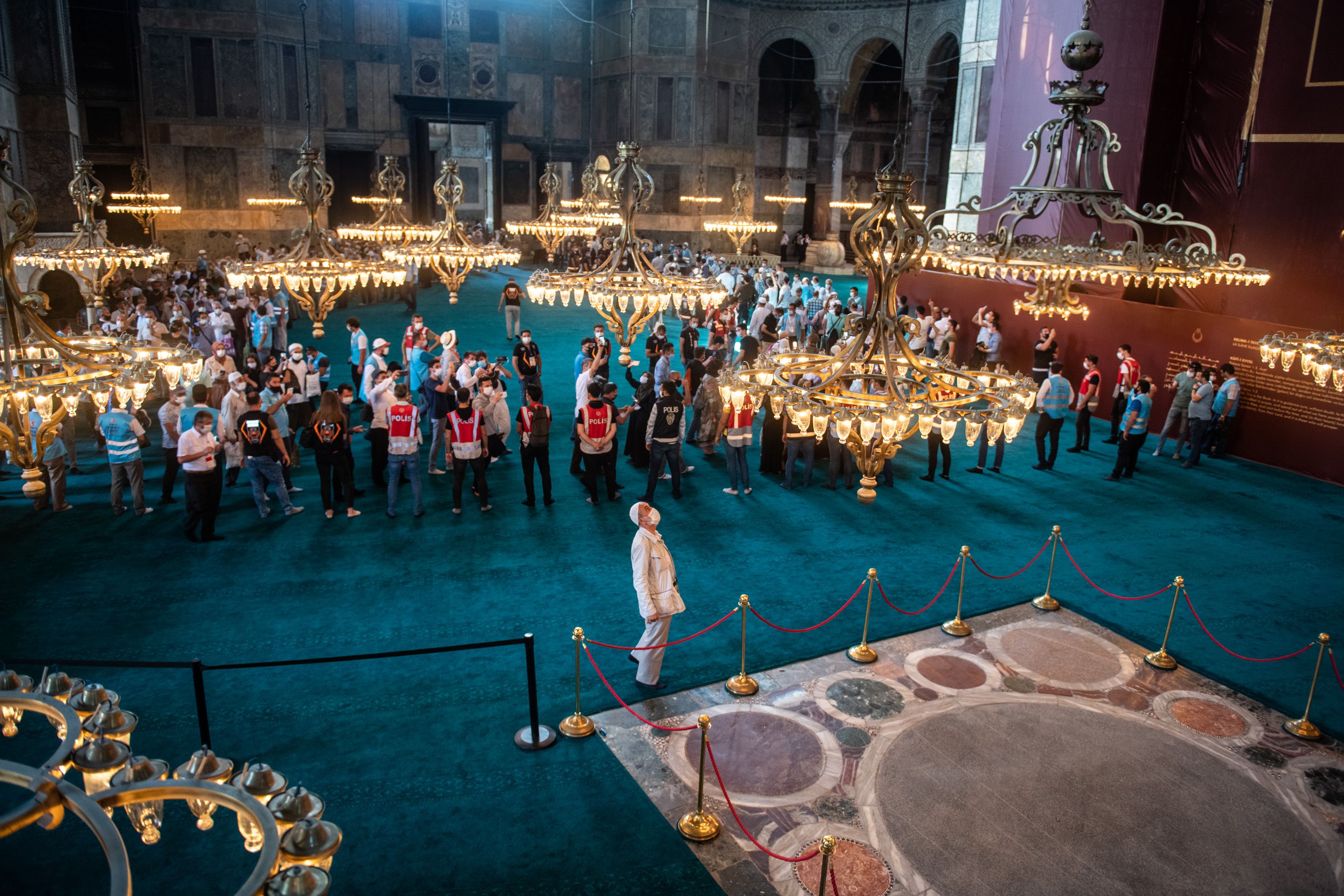 Inside Hagia Sophia on July 24.