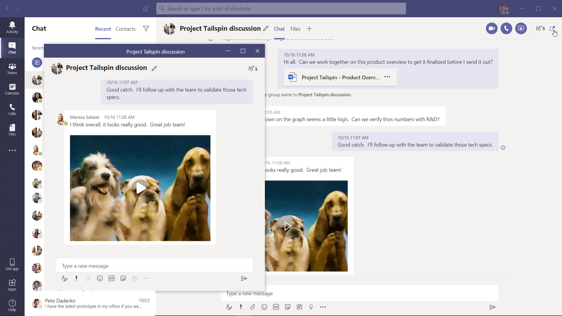 Microsoft Teams is adding an option to move chats to a separate window.