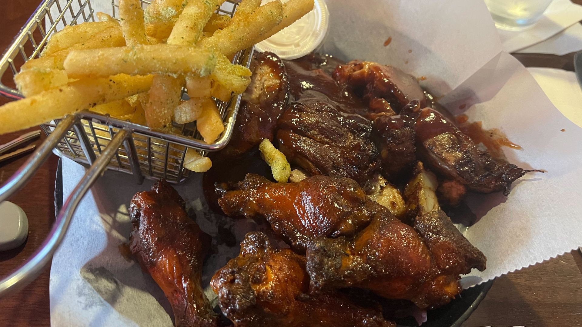 Sweetwaters wings and rib tibs dinner