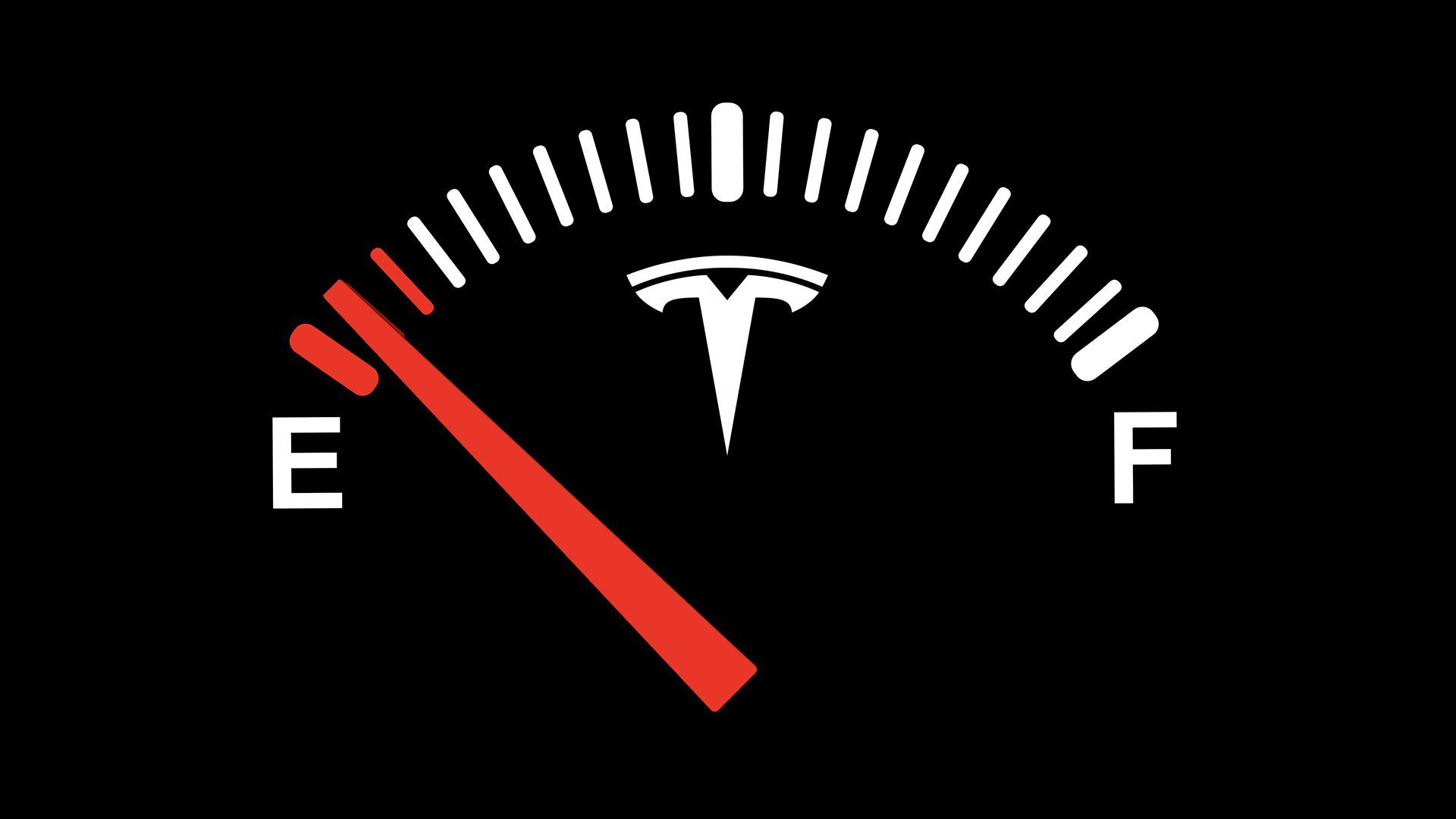 Illustration of Tesla gas tank on empty