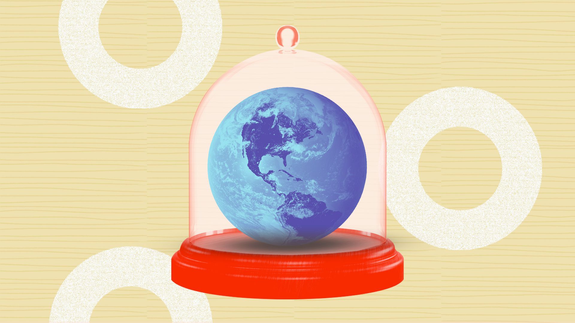 Illustration of Earth under glass.