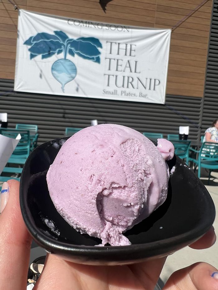 Teal Turnip ice cream.