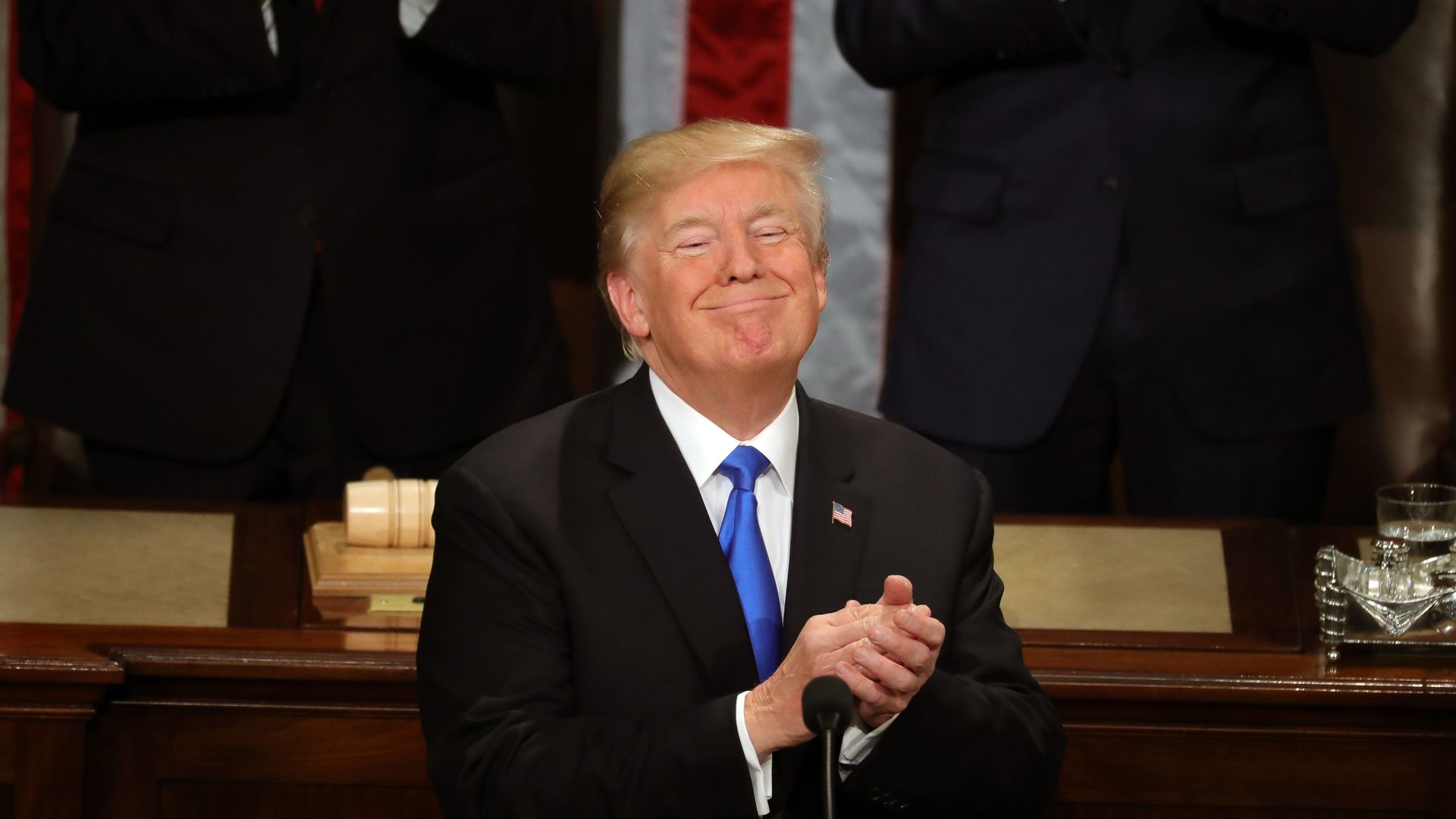 Trump smiling